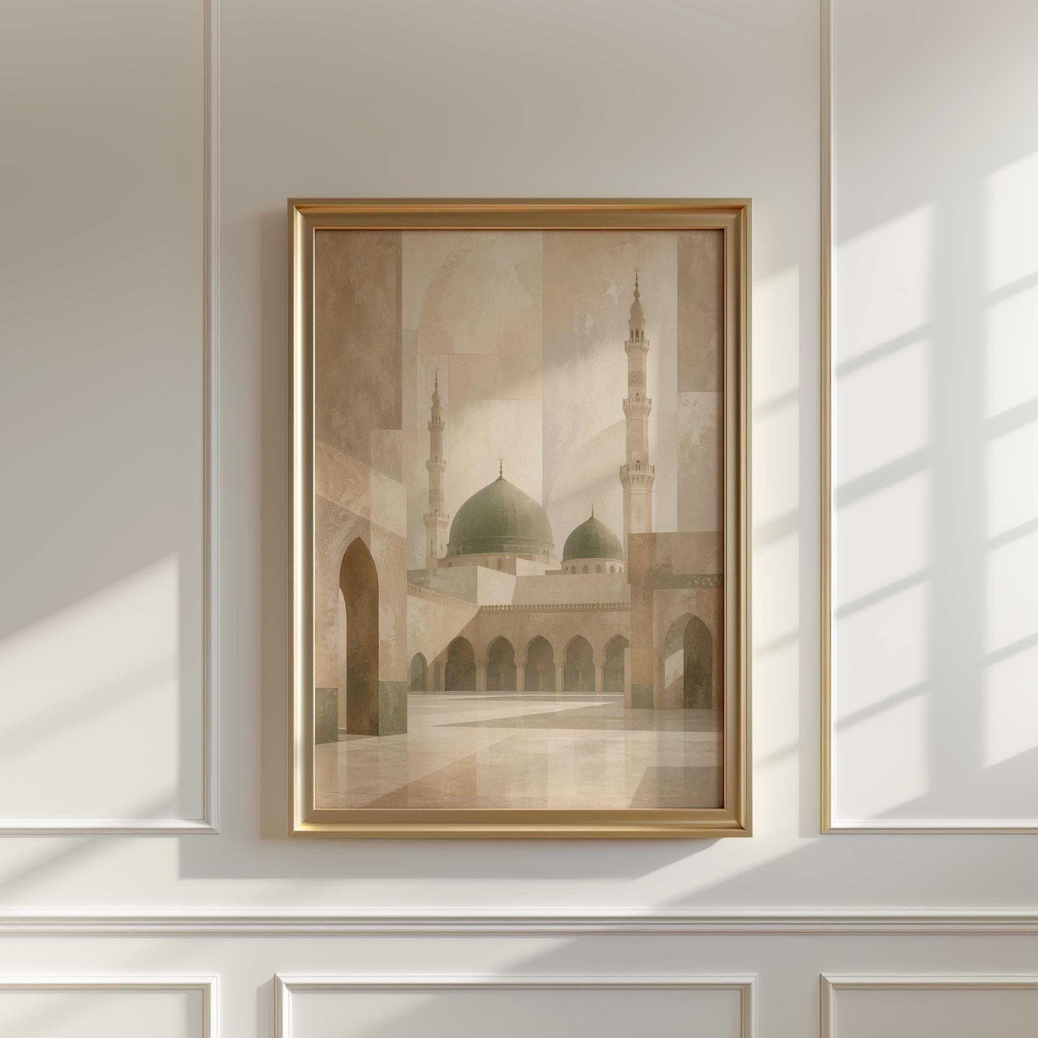 Abstract Medina Wall Art Print, Islamic Architecture Print, Neutral Mosque Dome Art, Minaret Wall Decor, Modern Islamic Decor - image 4