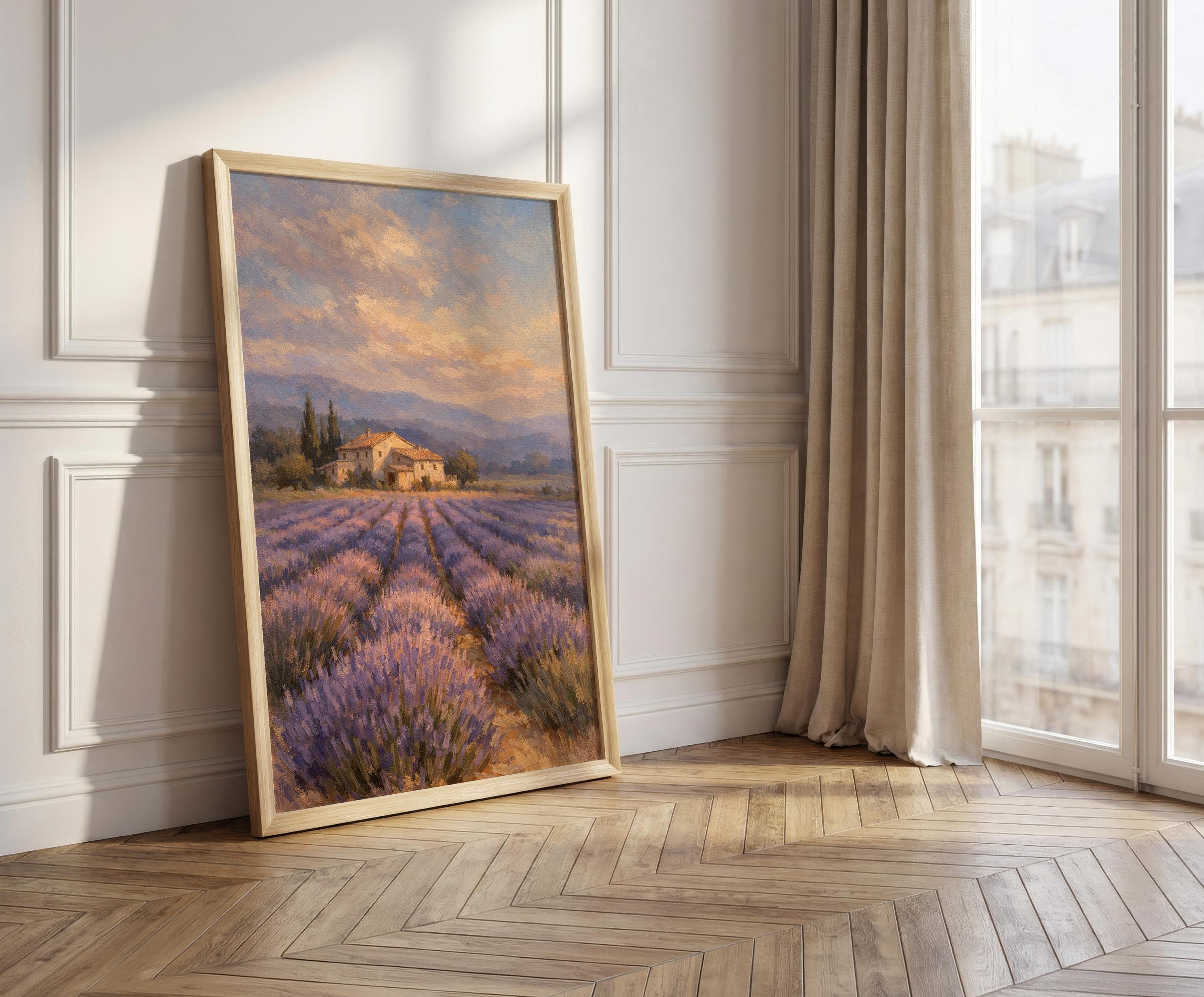 Provence Lavender Field Wall Art, French Countryside Print, Rustic Farmhouse Decor, Purple Lavender Landscape, France Poster - image 3