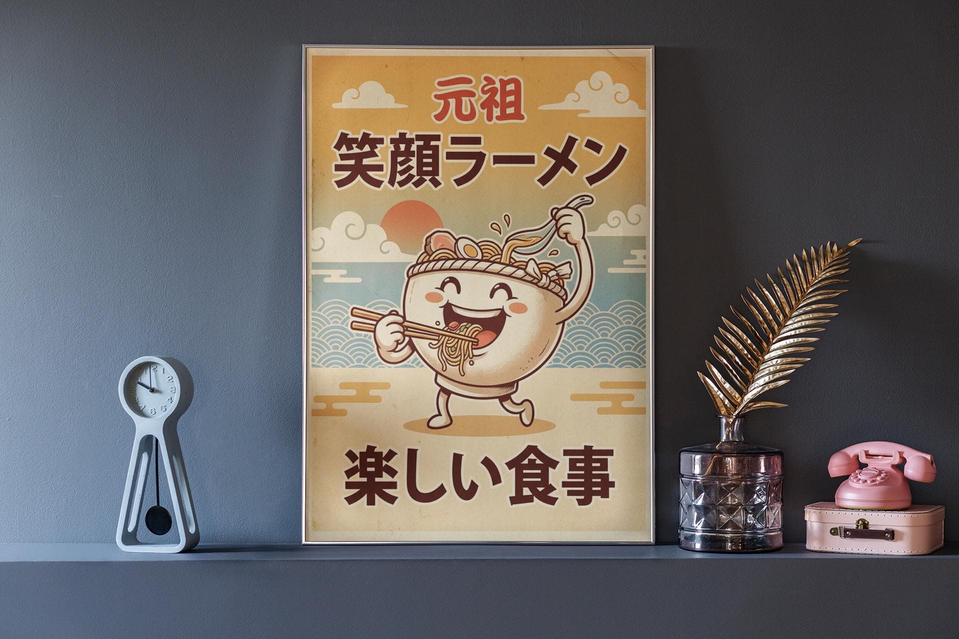 Vintage Japanese Ramen Wall Art – Ramen Bowl Poster, Retro Food, Kawaii Kitchen Decor - image 3