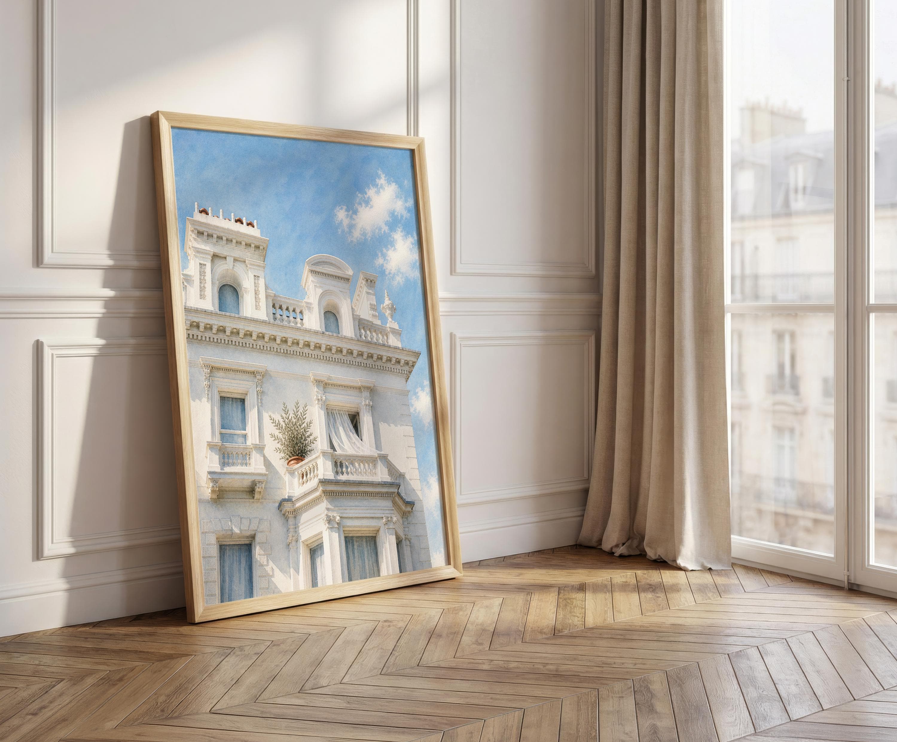 Notting Hill Wall Art Print, London Townhouse Painting Print, White Architecture Poster, Summer European Facade Wall Decor, London Poster - image 5
