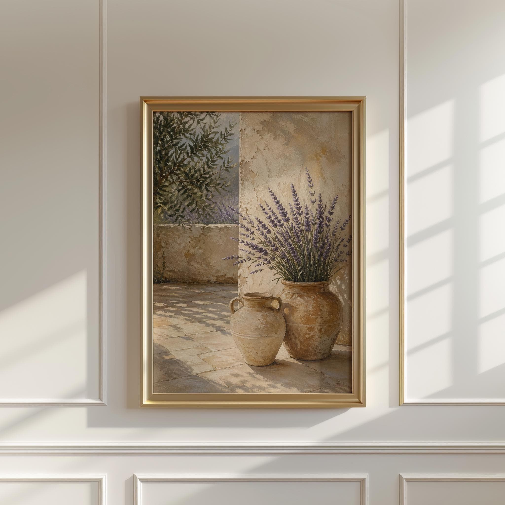 Mediterranean Lavender Wall Art, Provence Olive Tree Print, Terracotta Pot Poster, French Country Neutral Decor - image 4