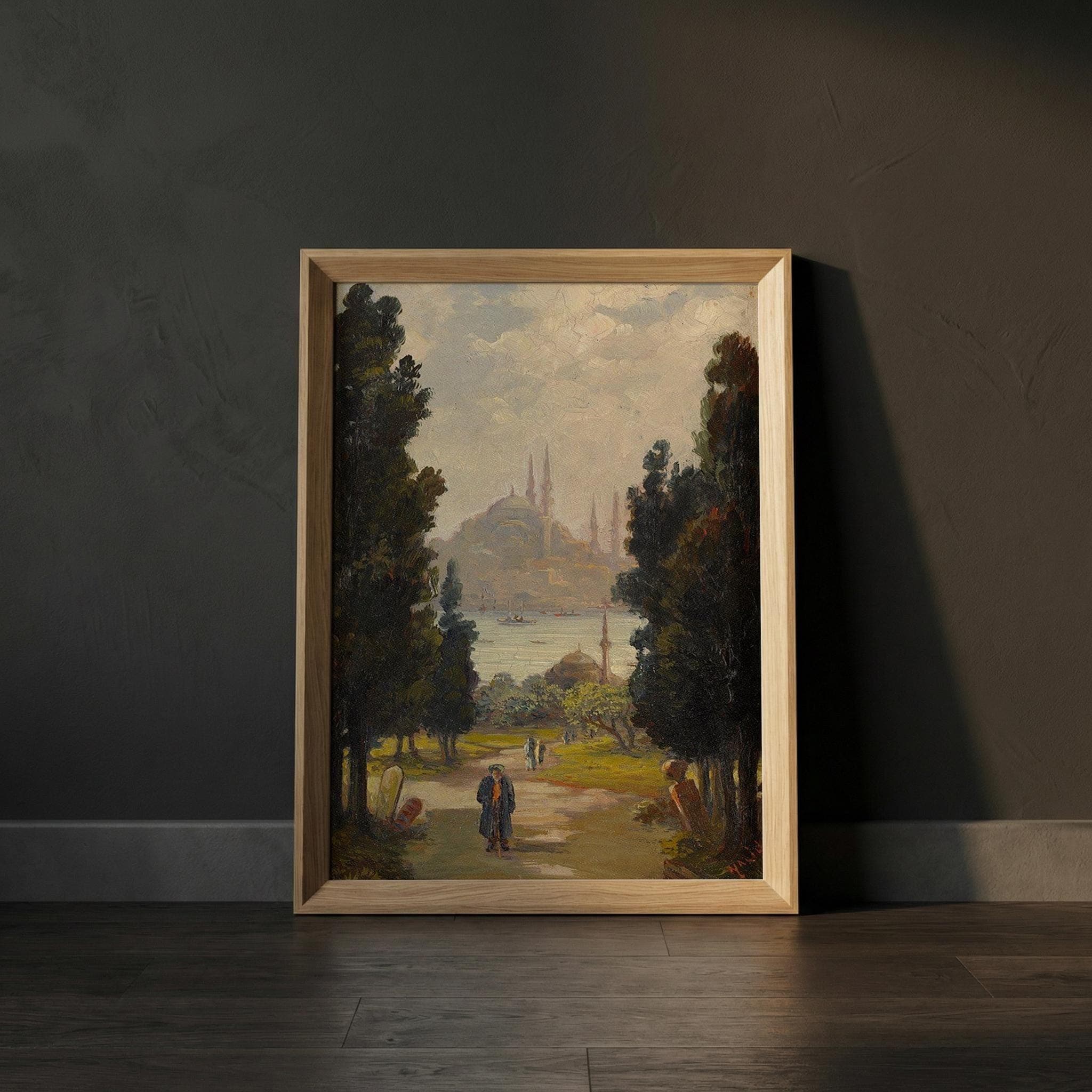 Vintage Istanbul Wall Art, Ottoman Landscape Painting, Hagia Sophia Art Print, Historical Turkish Print - image 5