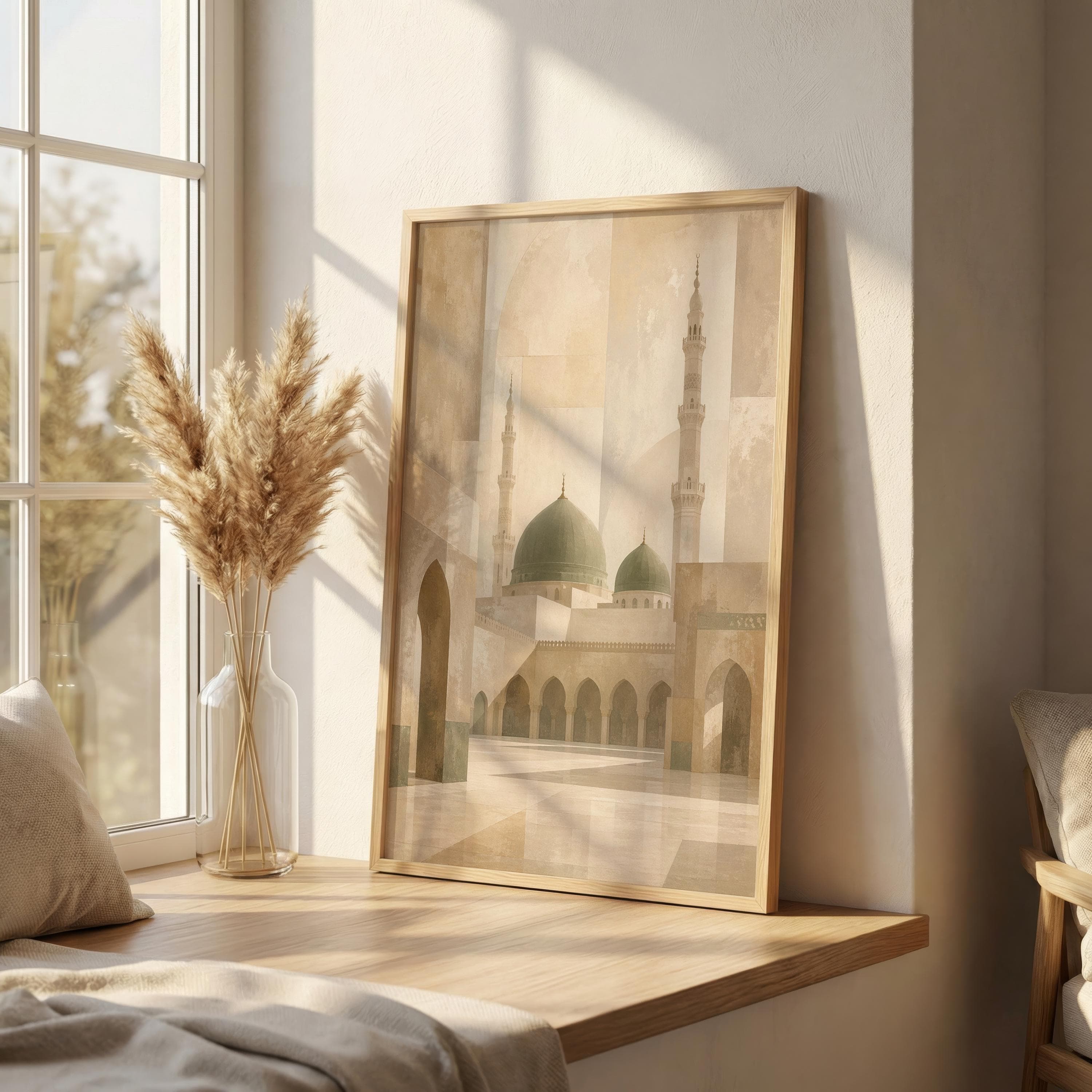 Abstract Medina Wall Art Print, Islamic Architecture Print, Neutral Mosque Dome Art, Minaret Wall Decor, Modern Islamic Decor - image 5