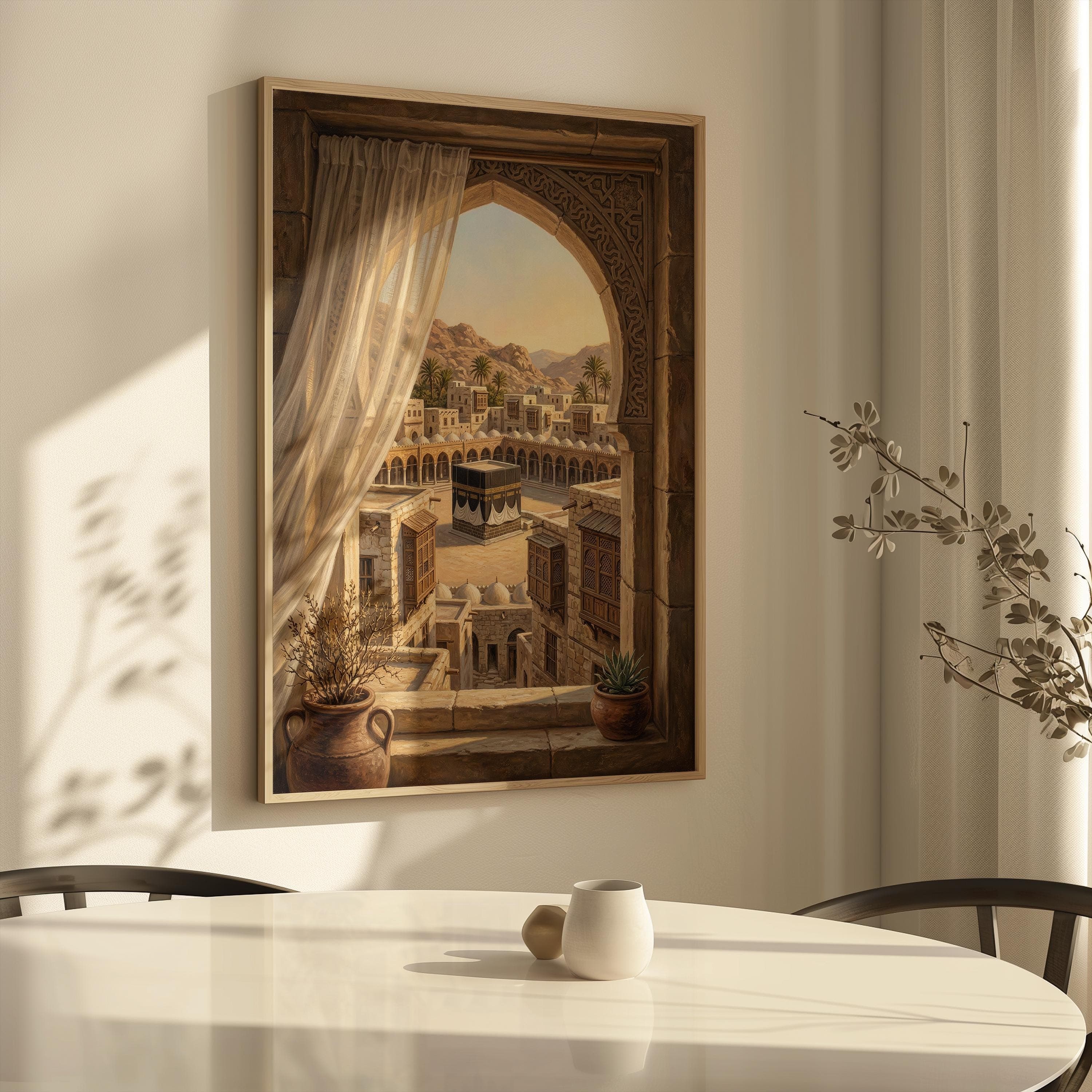 Mecca Wall Art Print | Window View of Masjid al Haram | Kaaba Islamic Home Decor - image 5