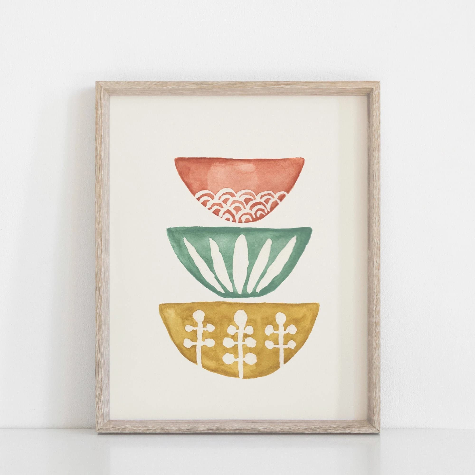 Vintage Bowls Wall Art Print