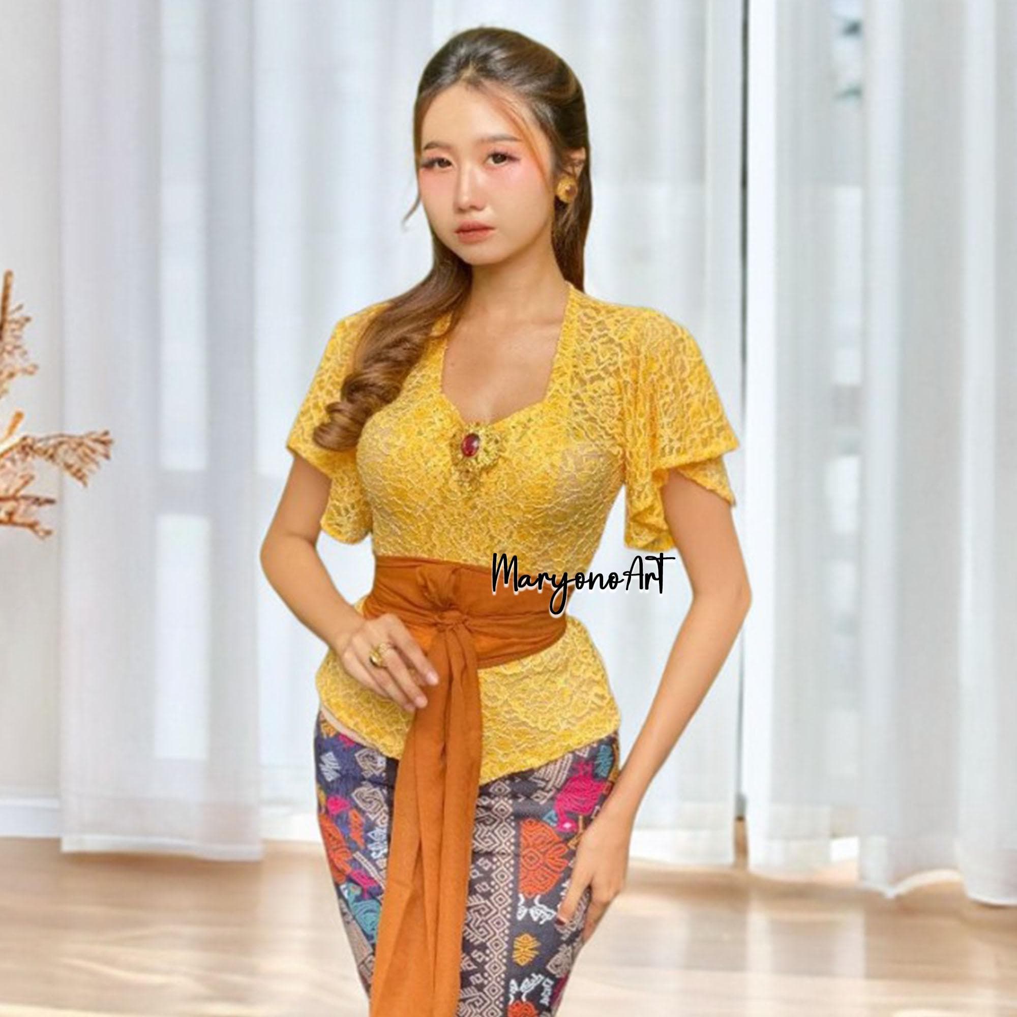 Set Kebaya Sofia Two Tone Short And Long Sleeve Options Elegant,Bali Kebaya,Balinese Dress,Kebaya Bali,Bali Blouse,Balinese Kebaya
