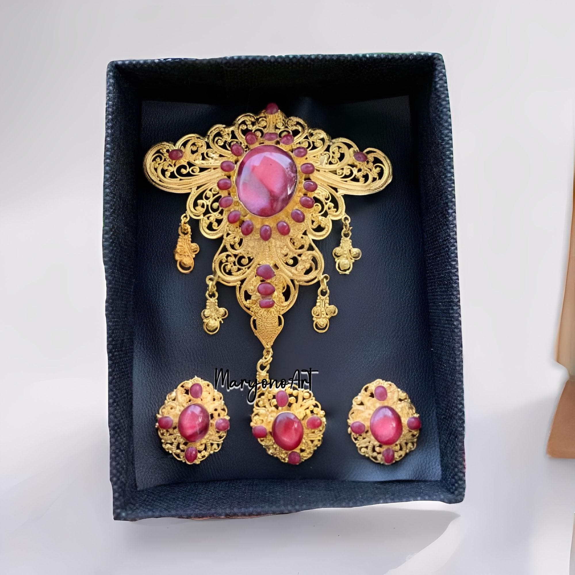Alpaca Bros Set Budget Chic for Your Kebaya Kutubaru,Kebaya Brooch,Bros Kebaya,Traditional Brooch,Ethnic Brooch,Wedding Brooch,Gold Kebaya