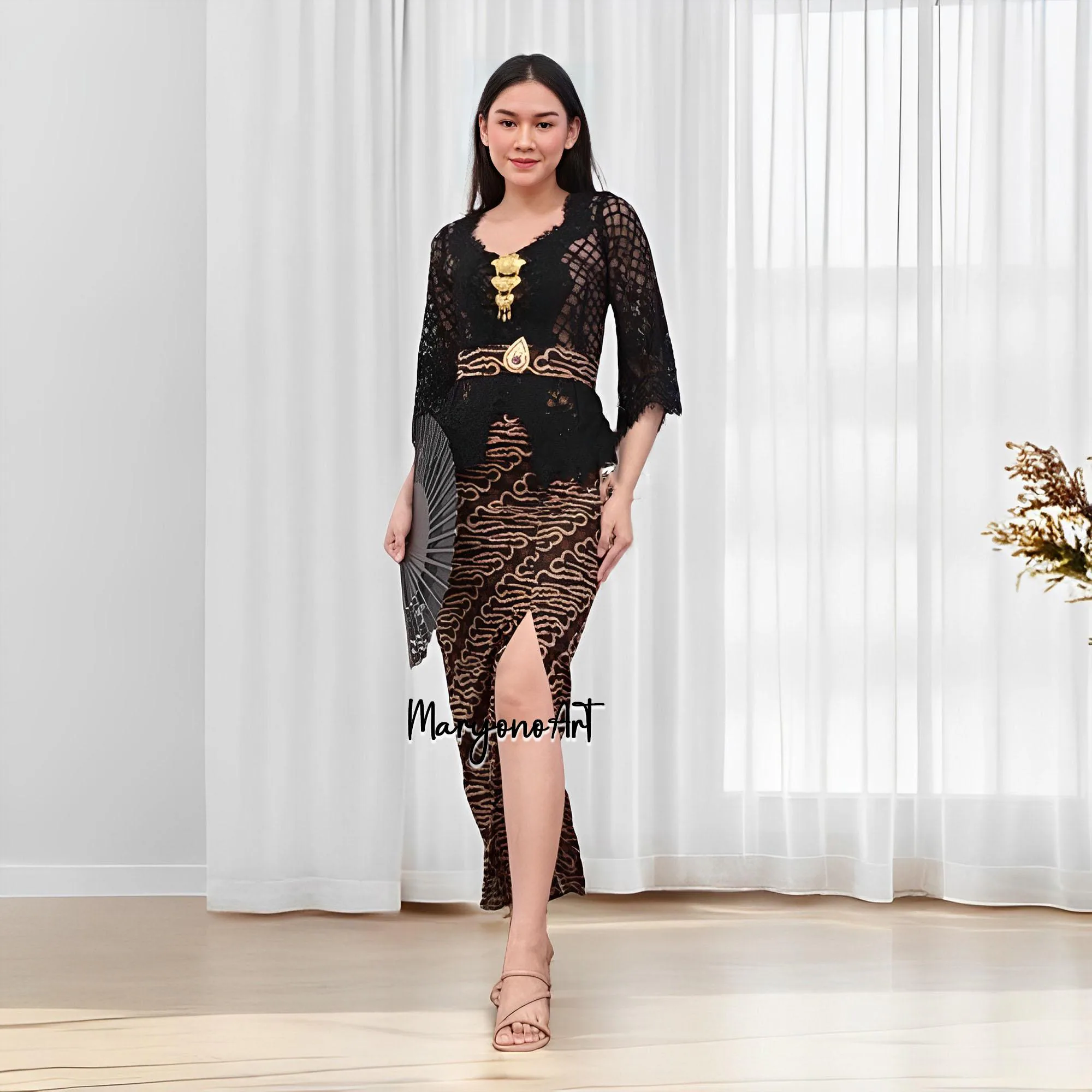 Kebaya with Bell Sleeves Stylish Norvina Italy Set for Women,Bali Kebaya,Balinese Dress,Kebaya Bali,Bali Blouse,Balinese Kebaya