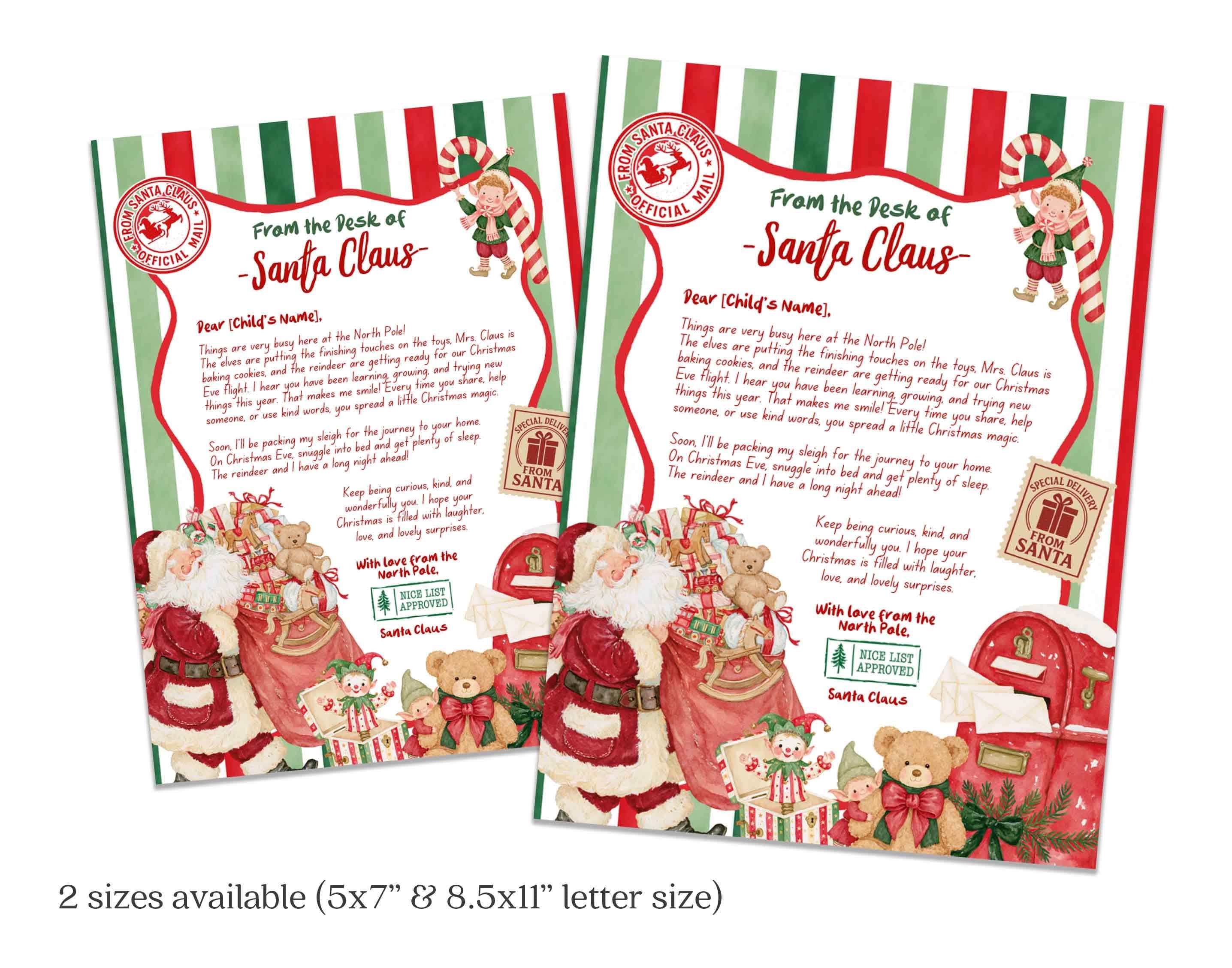 Canva Editable From the desk of Santa Letter, From the North Pole Letter, Christmas Printable Santa Claus letter, Digital Download C276 - image 3