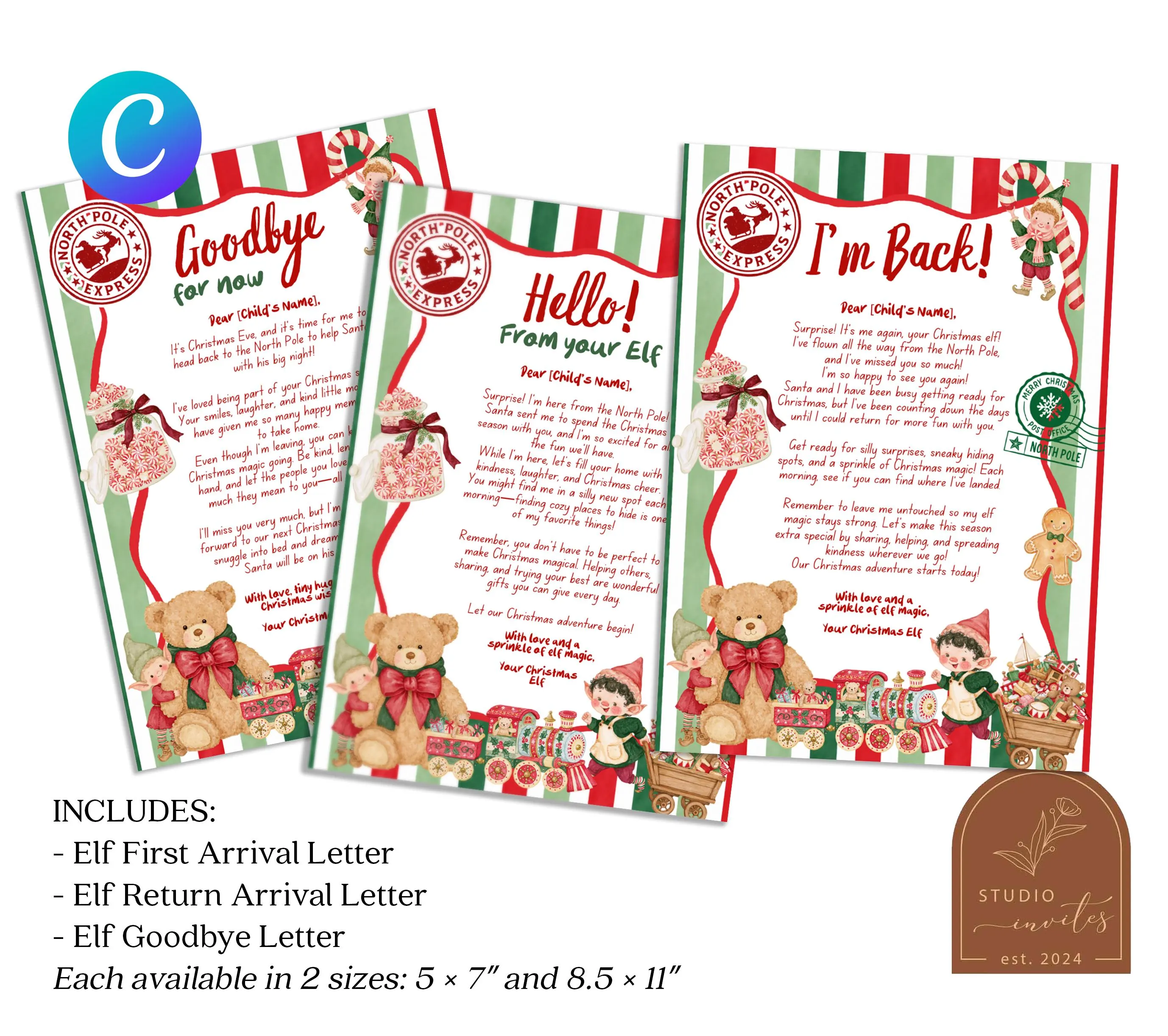 Editable Elf Arrival Letter And Elf Goodbye Letter Bundle, Canva Elf Return And Elf Departure Letter, First Time Elf Activity Set C276 - image 4