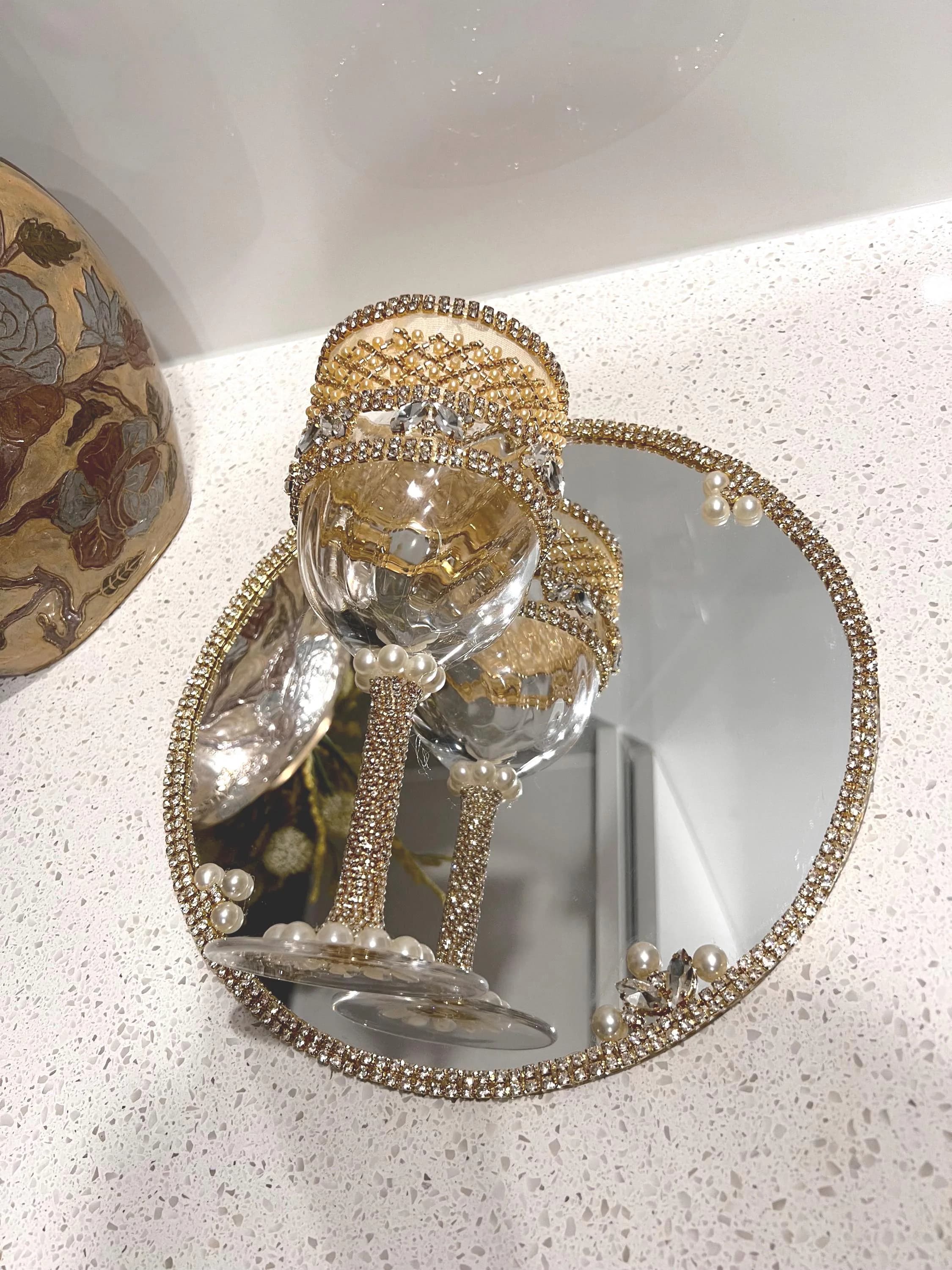 Gold Milk Glass Doodh Pilai: Indian Wedding Decor - image 3