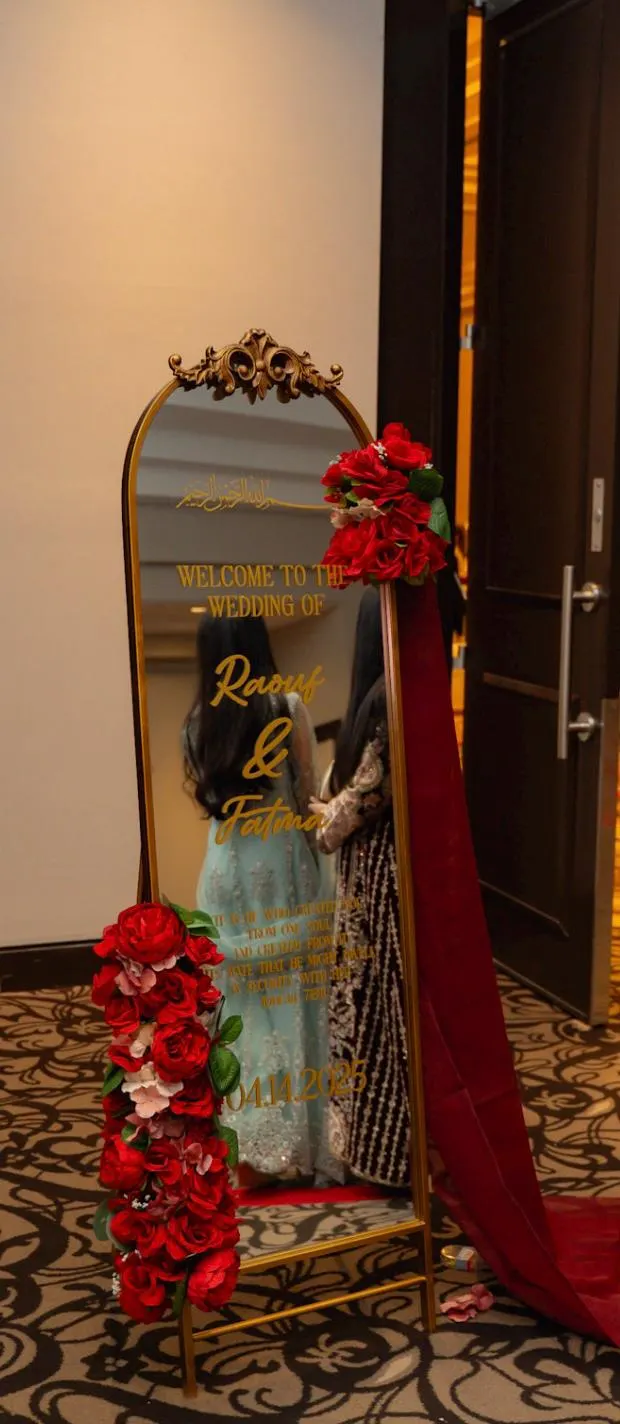 Custom Wedding Mirror Decal: Personalized Bride & Groom Names - image 3