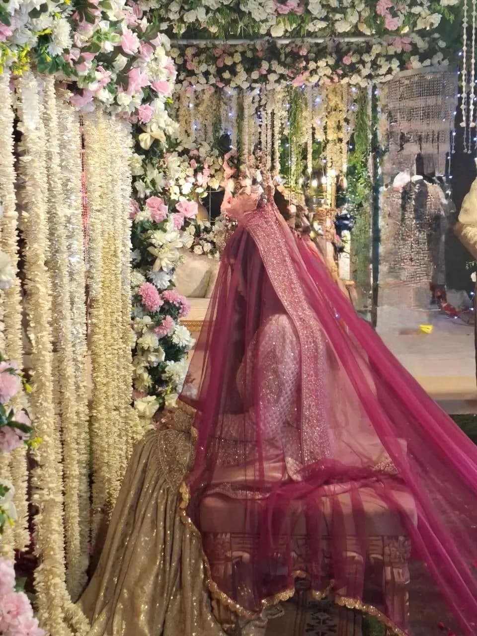 Elegant Net Wedding Veil: Muslim Nikkah, Pakistani Bride - image 4