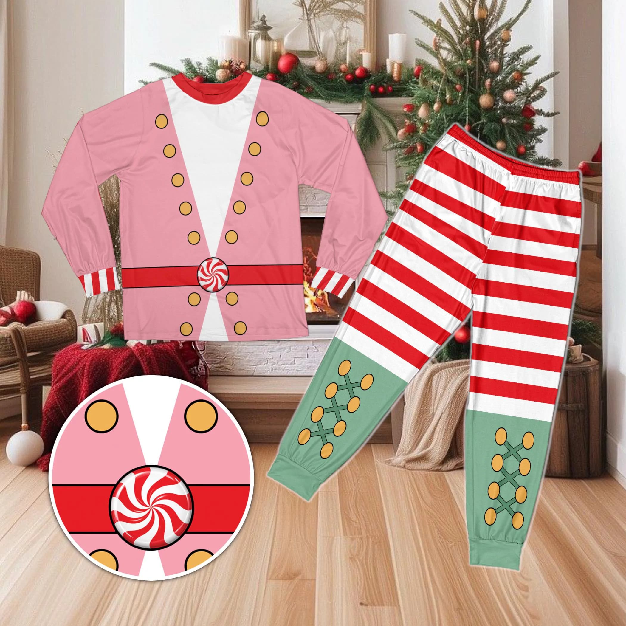 Christmas Character Pajamas, Nutcracker Inspired Sleepwear, Toy Soldier Uniform PJs, Holiday Gift for All Ages, Long Sleeve PJ Set - image 5