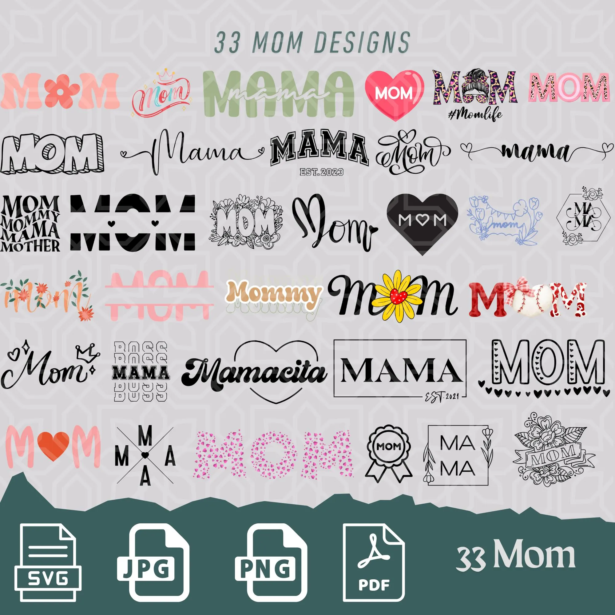 Mom SVG Bundle: 175 Mother's Day Designs (Digital Download) - image 4