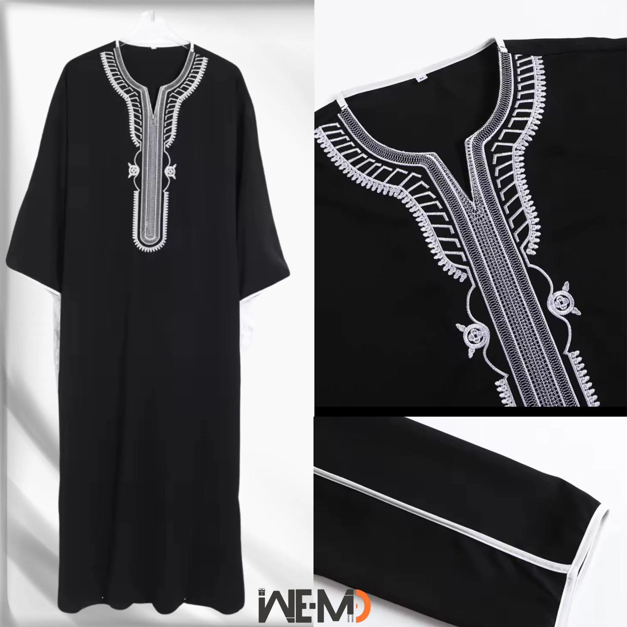Moroccan Islamic Thobe for Men – Arabic Kaftan Jubbah – Traditional Islamic Dishdash – Abaya Galabiya for Ramadan & Eid Pray wear - image 4
