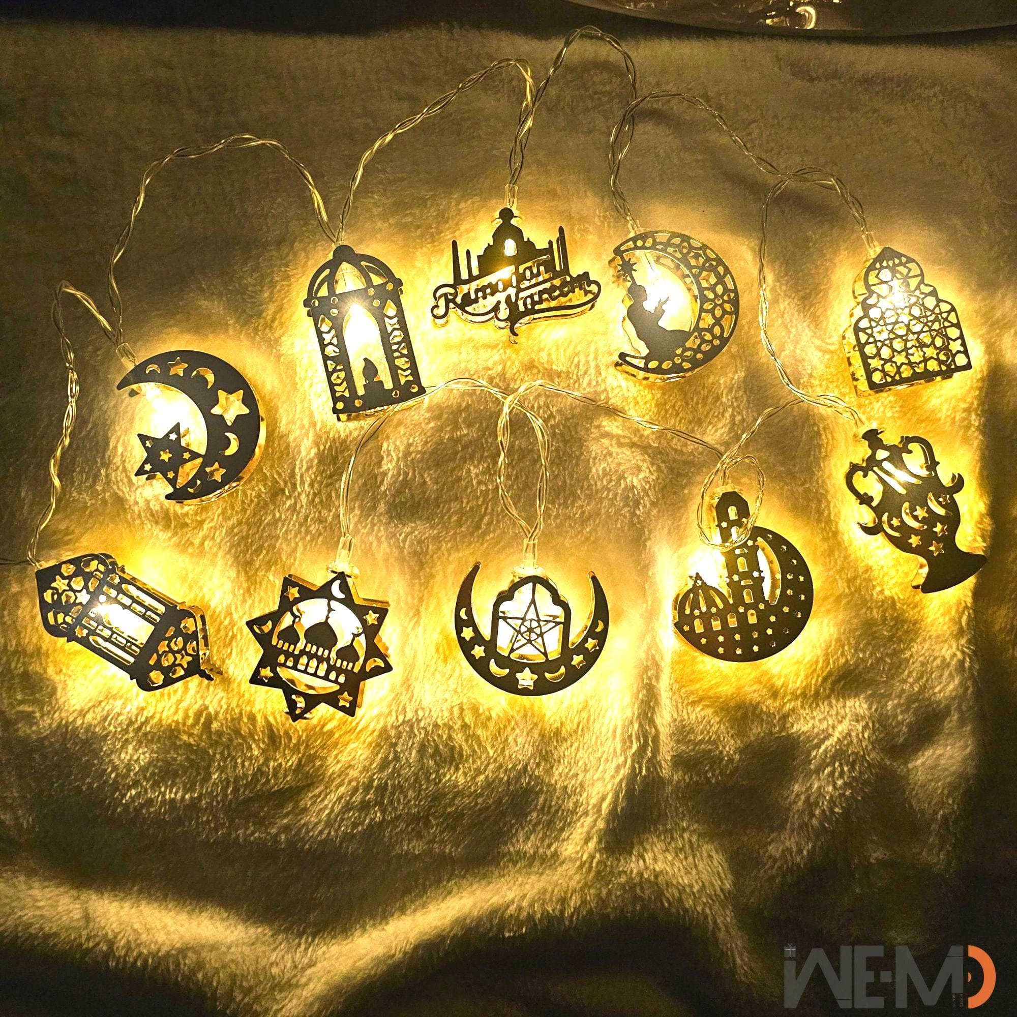 Ramadan Lights – Ramadan Decor, Islamic LED Lantern String Lights for Ramadan & Eid Decoration, 10 Led Ramadan ornament - image 3