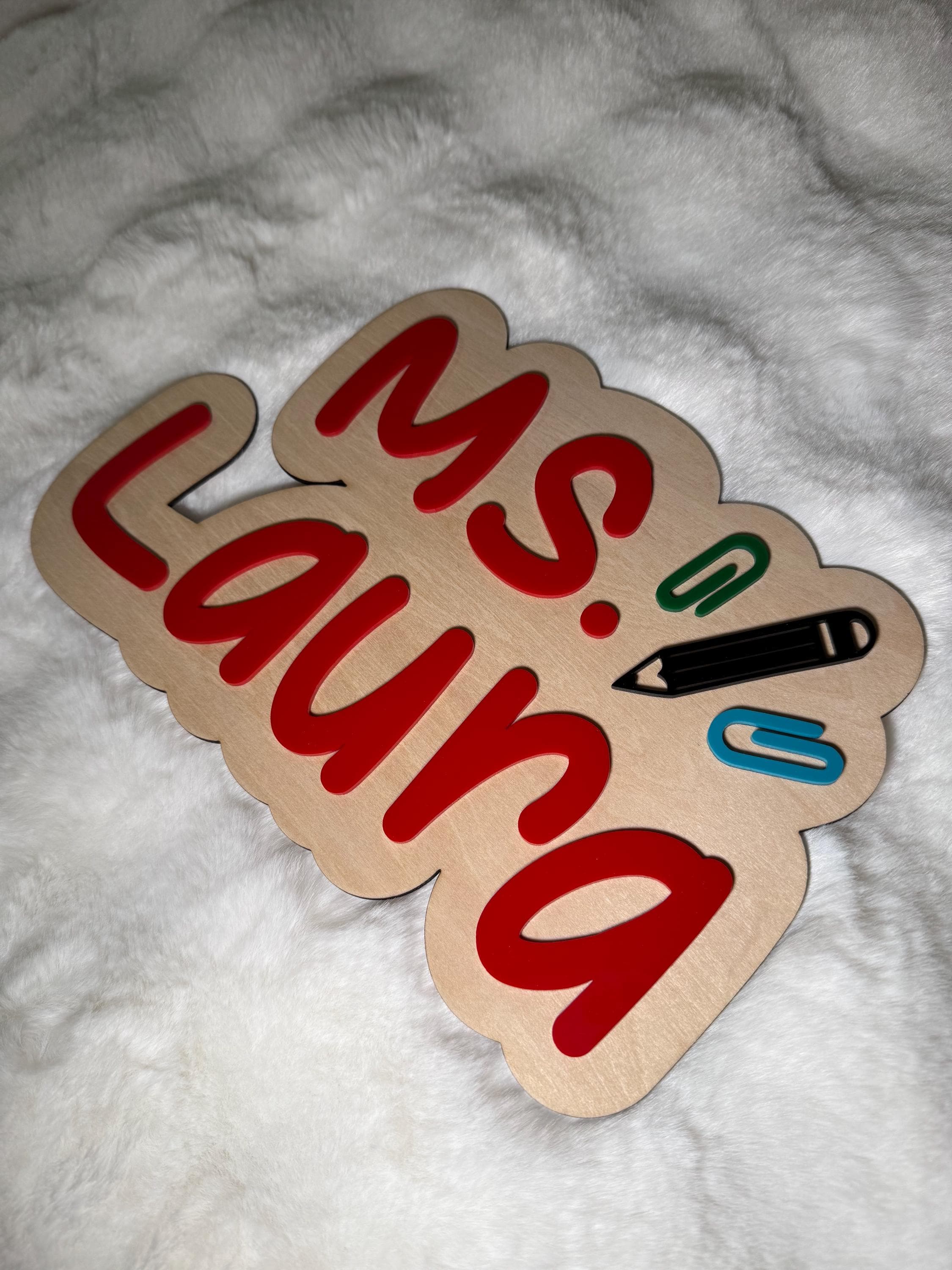 Gift for Teacher – Personalized Wood and Acrylic Teacher Name Sign – Custom Classroom Decor - image 5