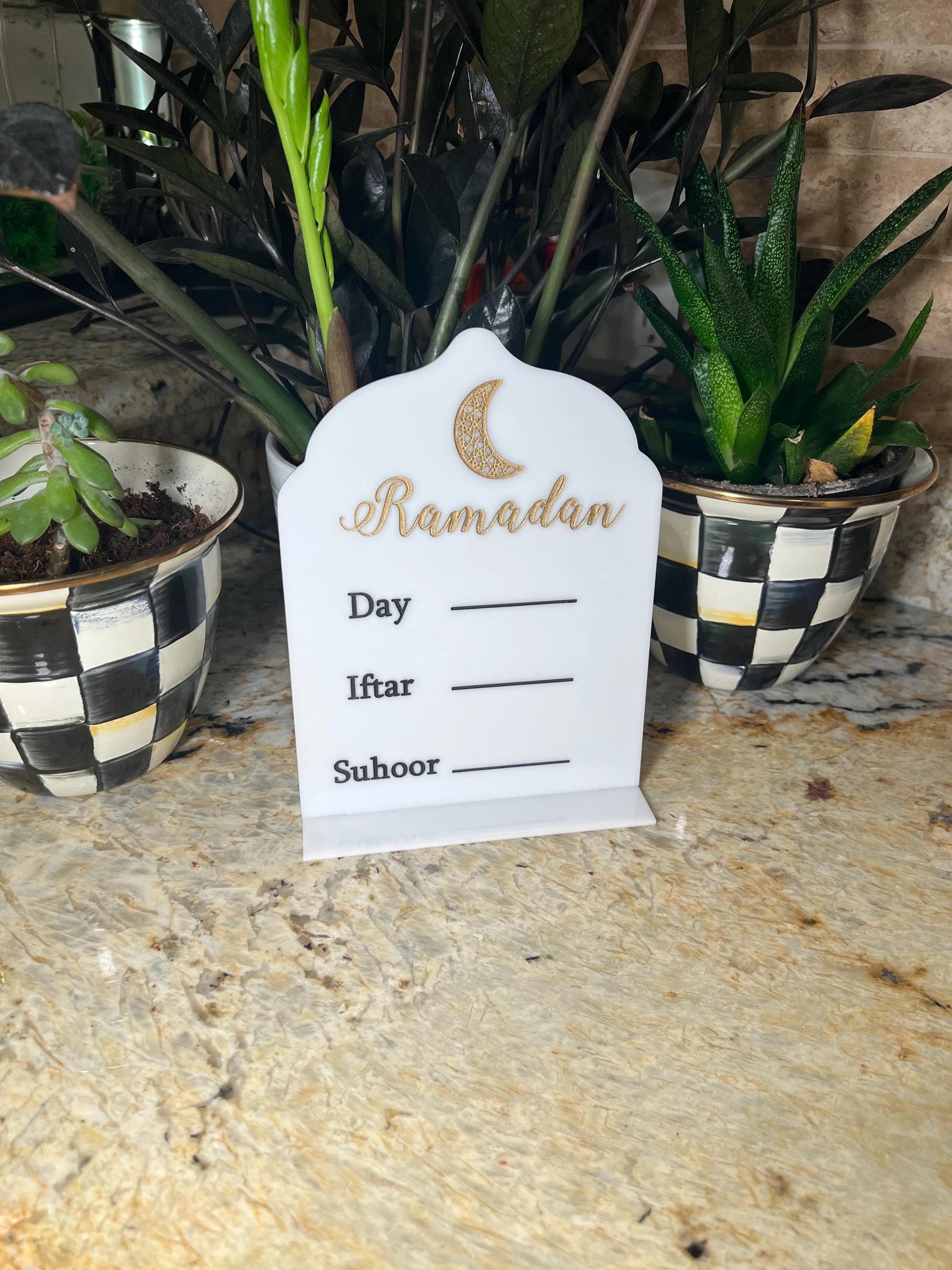 Ramadan Decor Acrylic Sign, Suhoor and Iftar Time, Islamic Gift