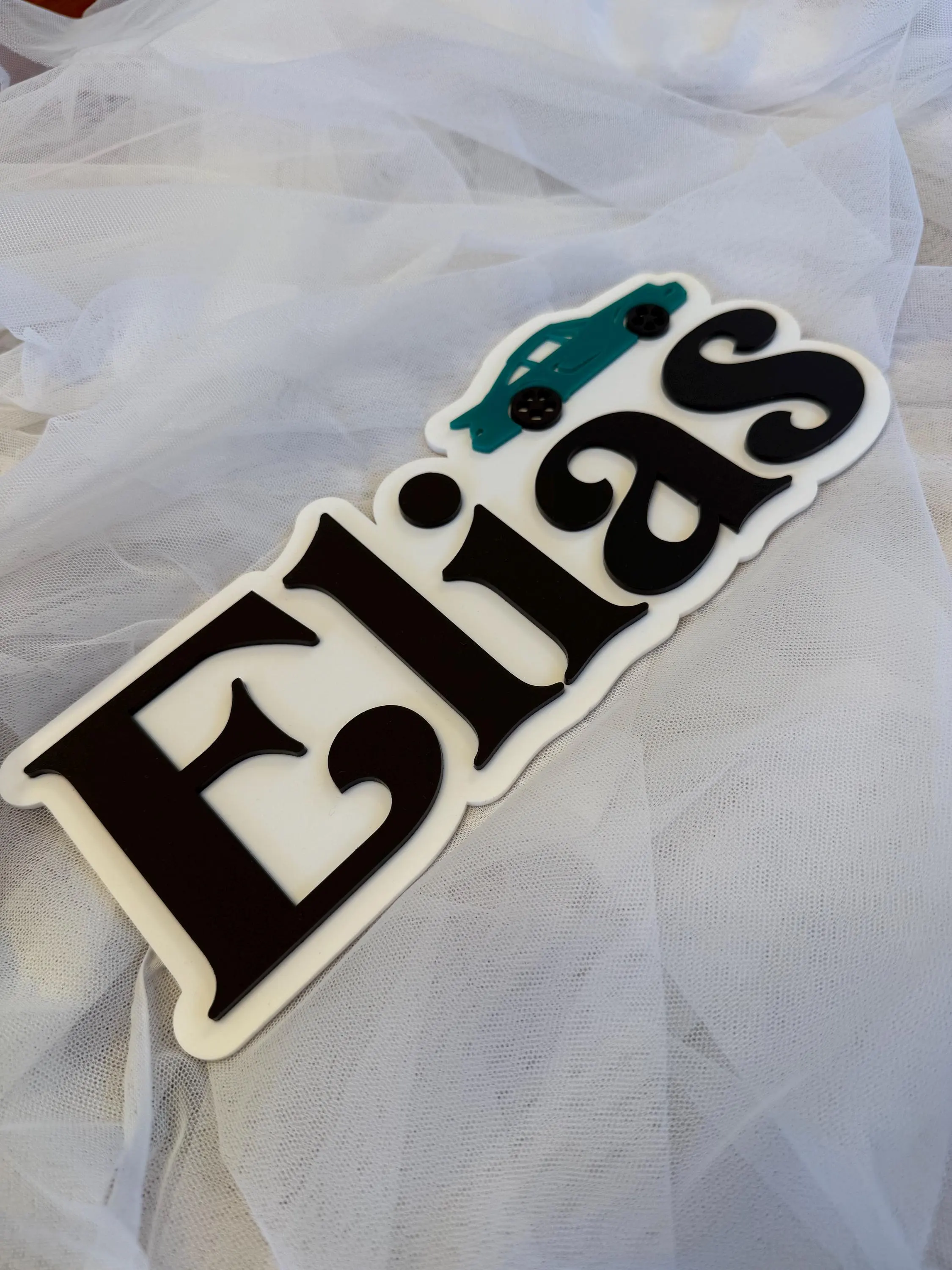 Personalized Car Name Sign – Custom Layered Acrylic Nursery Wall Decor – Baby Boy Room Name Plaque – Kids Room Sign – Car Themed Name Art - image 4