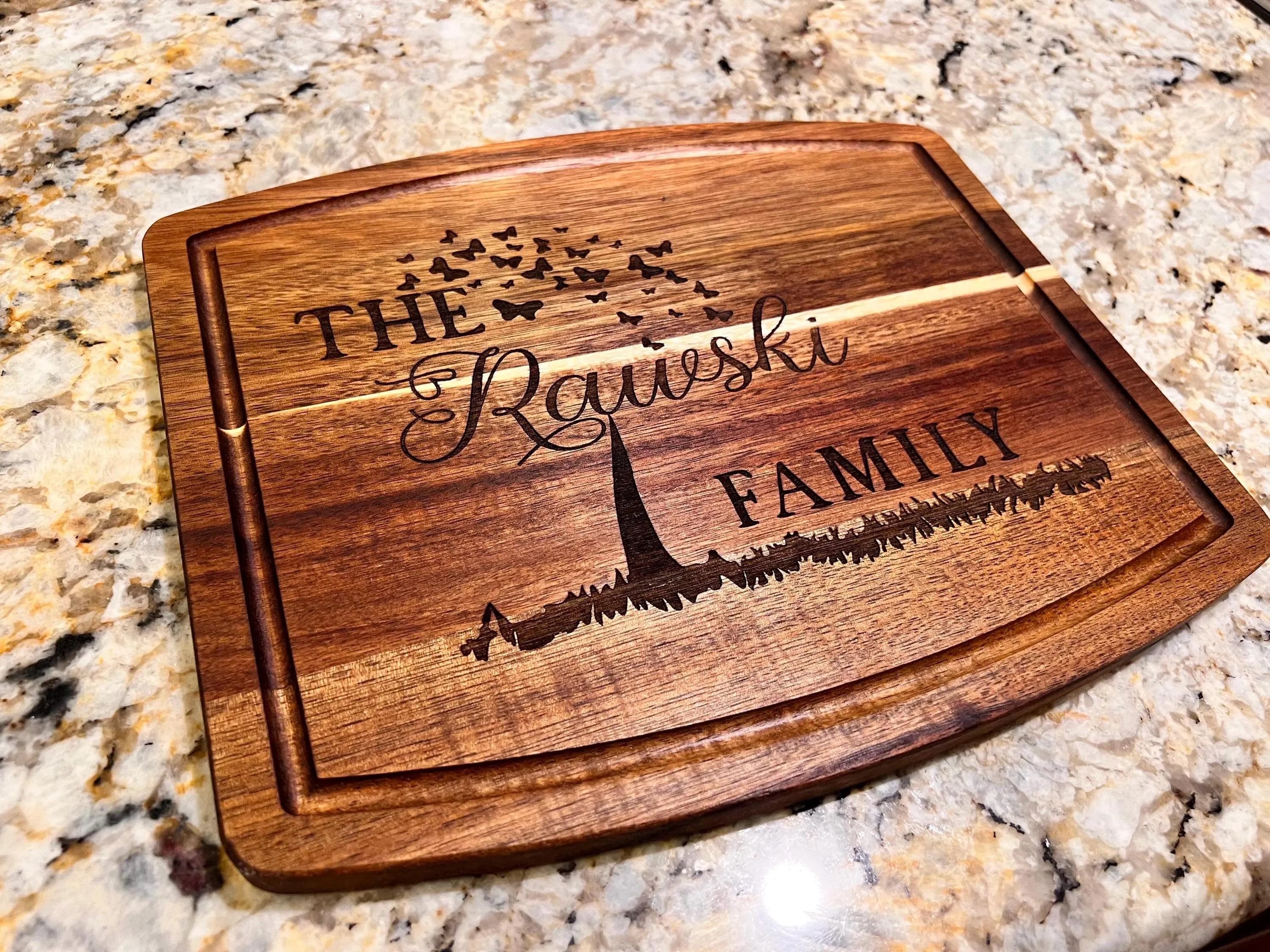 Custom Family Tree Acacia Wood Cutting Board - Engraved Personalized Gift - image 5