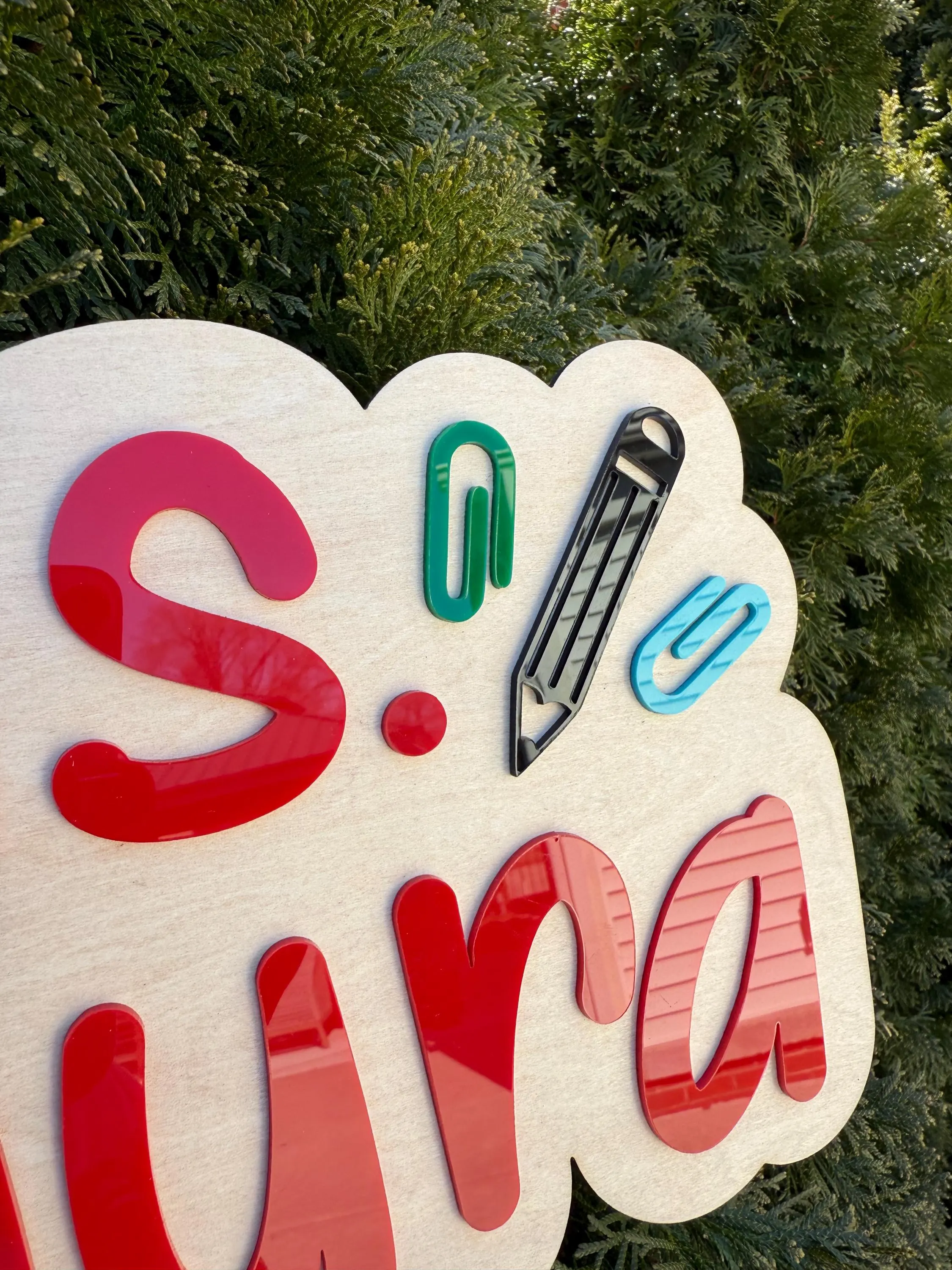 Gift for Teacher – Personalized Wood and Acrylic Teacher Name Sign – Custom Classroom Decor - image 3