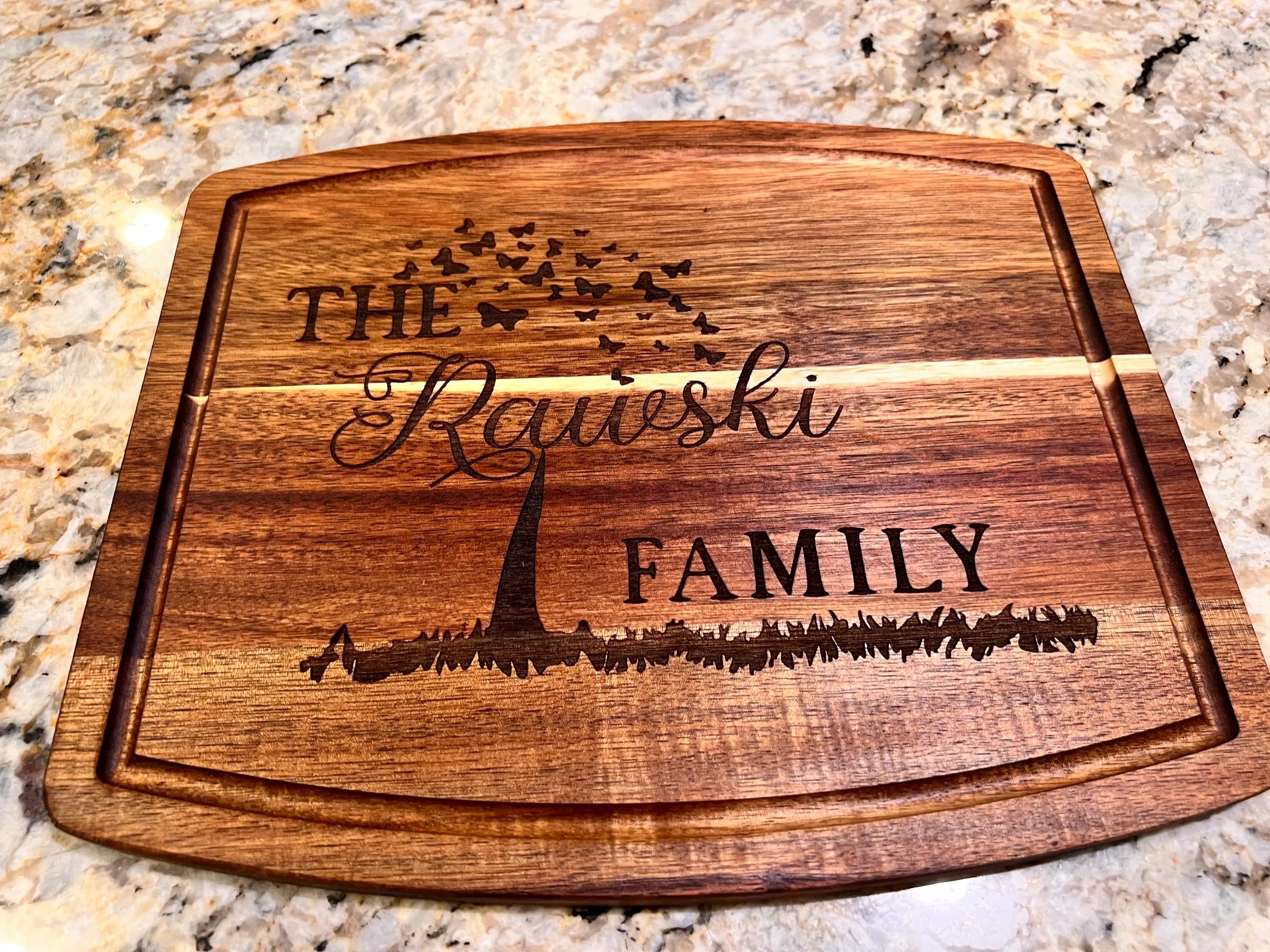 Custom Family Tree Acacia Wood Cutting Board - Engraved Personalized Gift - image 4