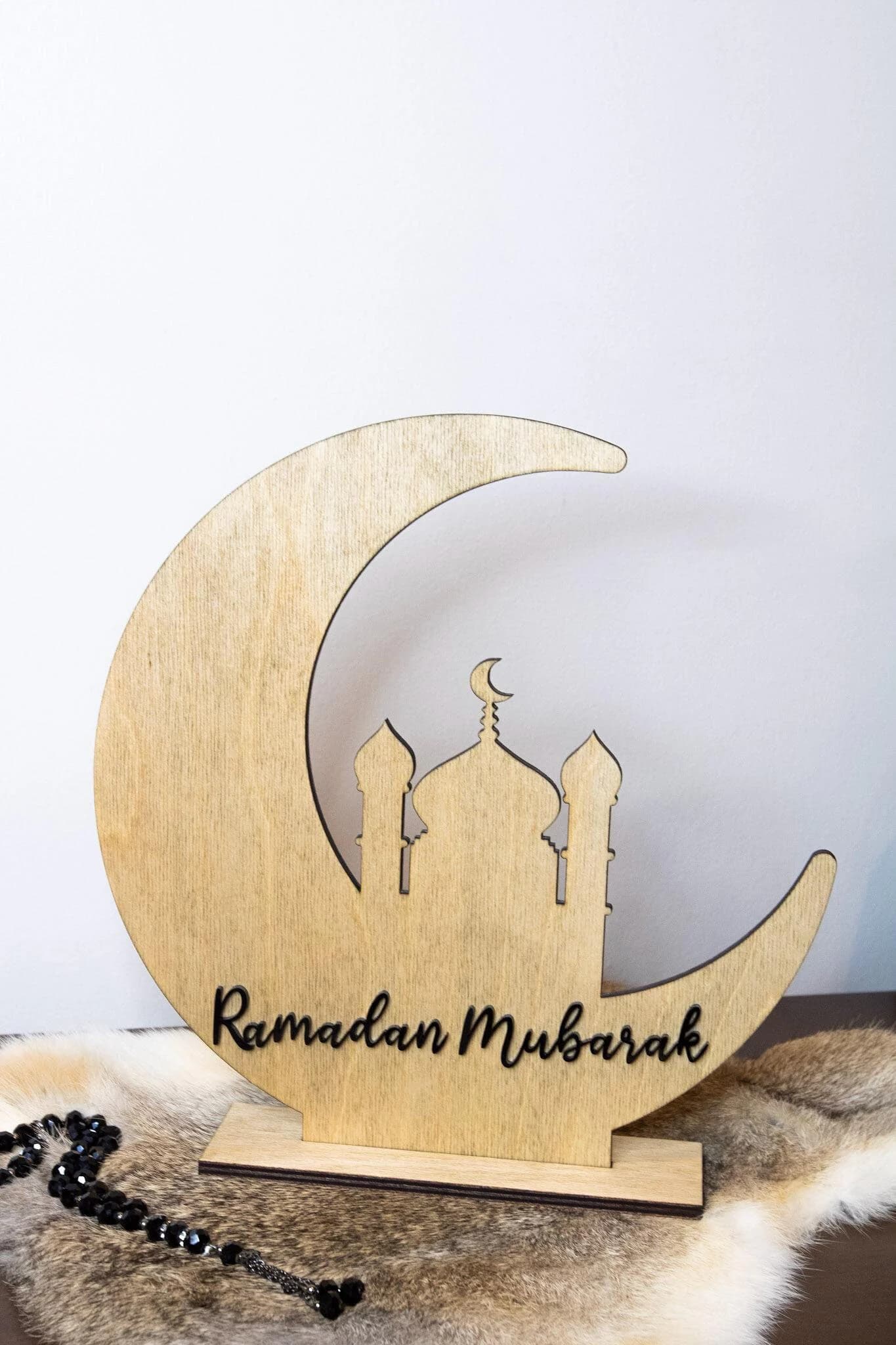Ramadan Decor | Ramadan Mubarak Wooden and Acrylic Table Sign | Handmade Islamic Home Decor | Ramadan Decoration | Perfect Gift for Ramadan