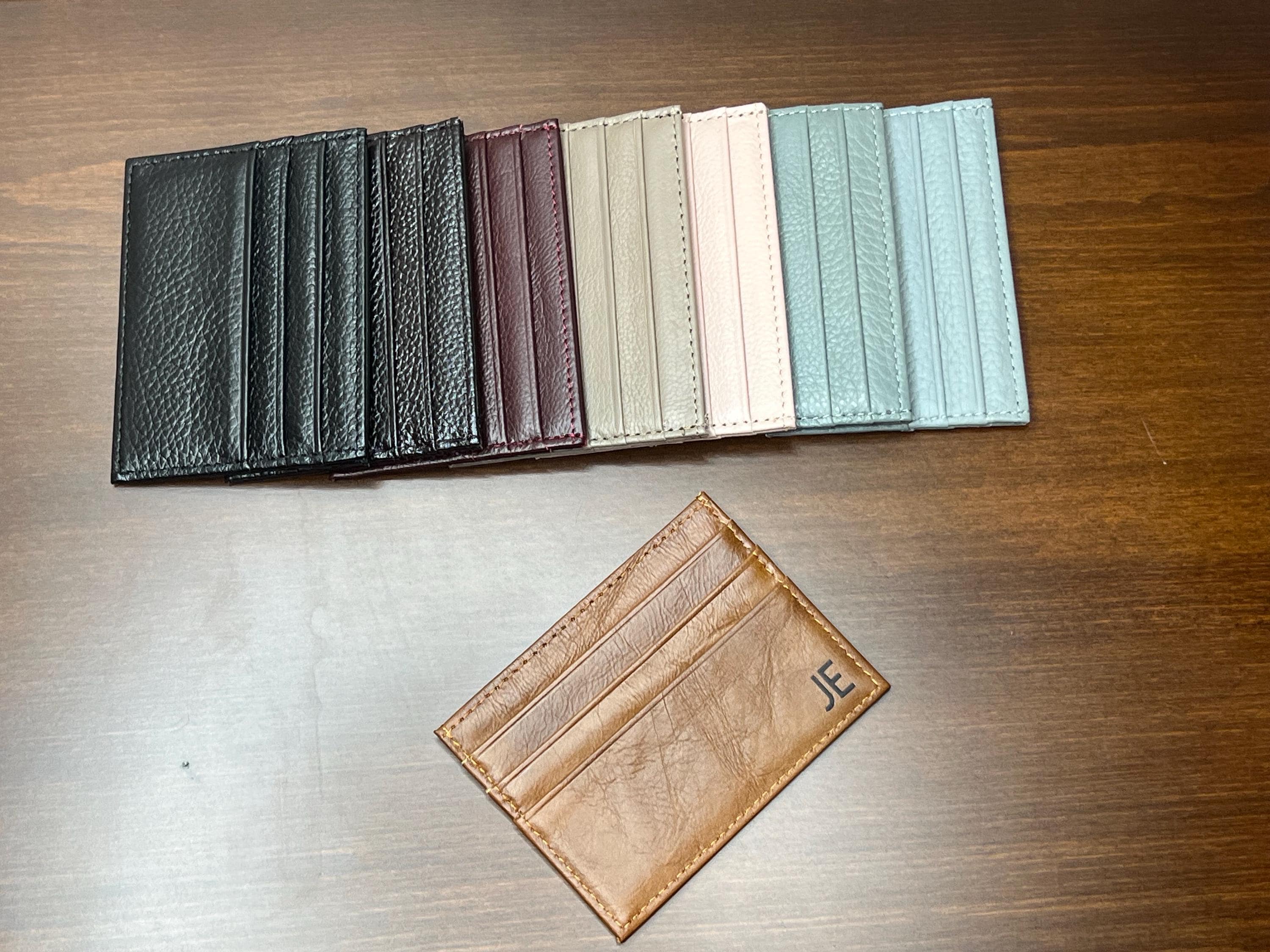 Personalized Leather Cardholder Wallet – Slim Genuine Leather, Gift for Mom - image 5