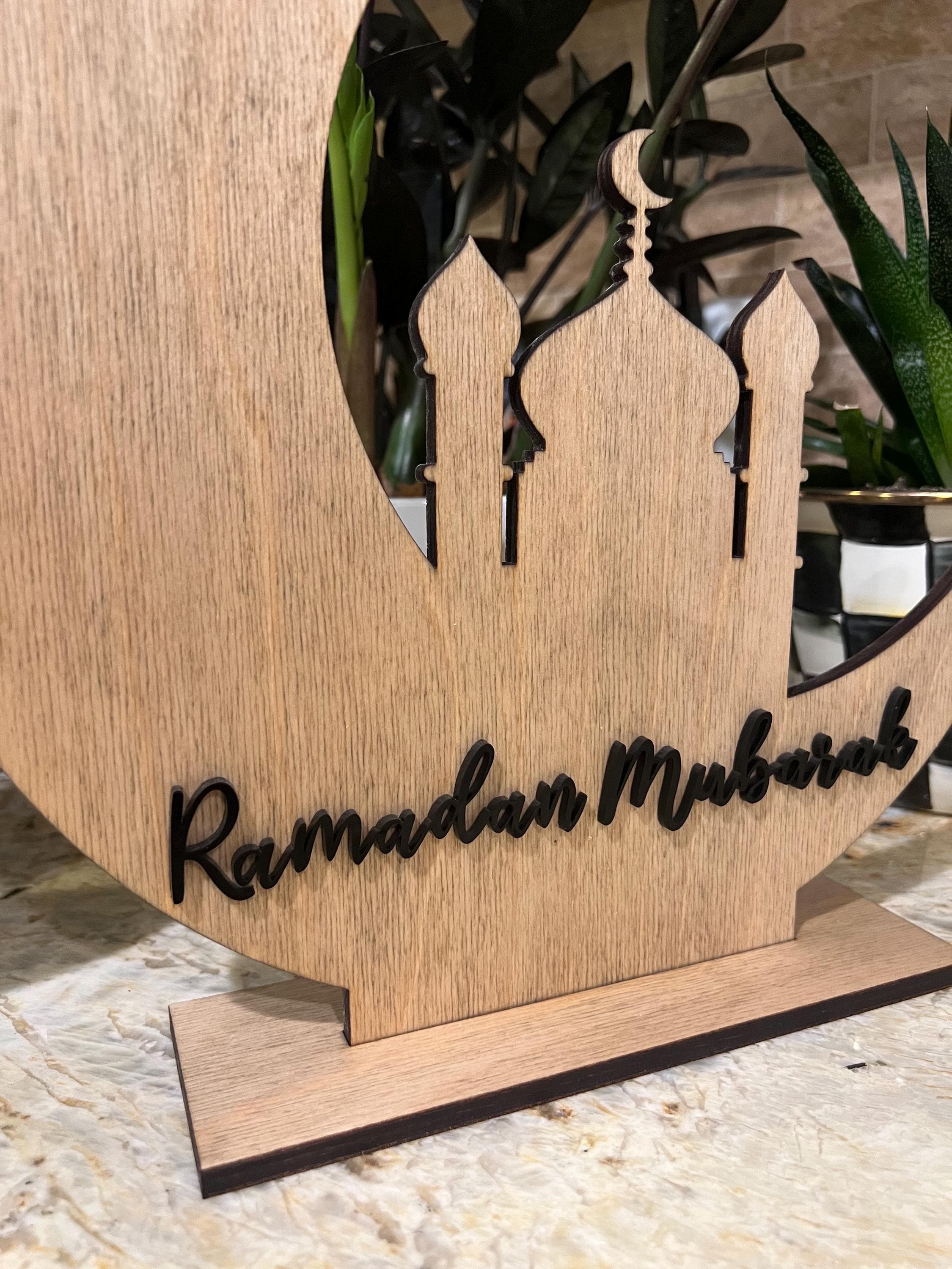 Ramadan Decor | Ramadan Mubarak Wooden and Acrylic Table Sign | Handmade Islamic Home Decor | Ramadan Decoration | Perfect Gift for Ramadan - image 4