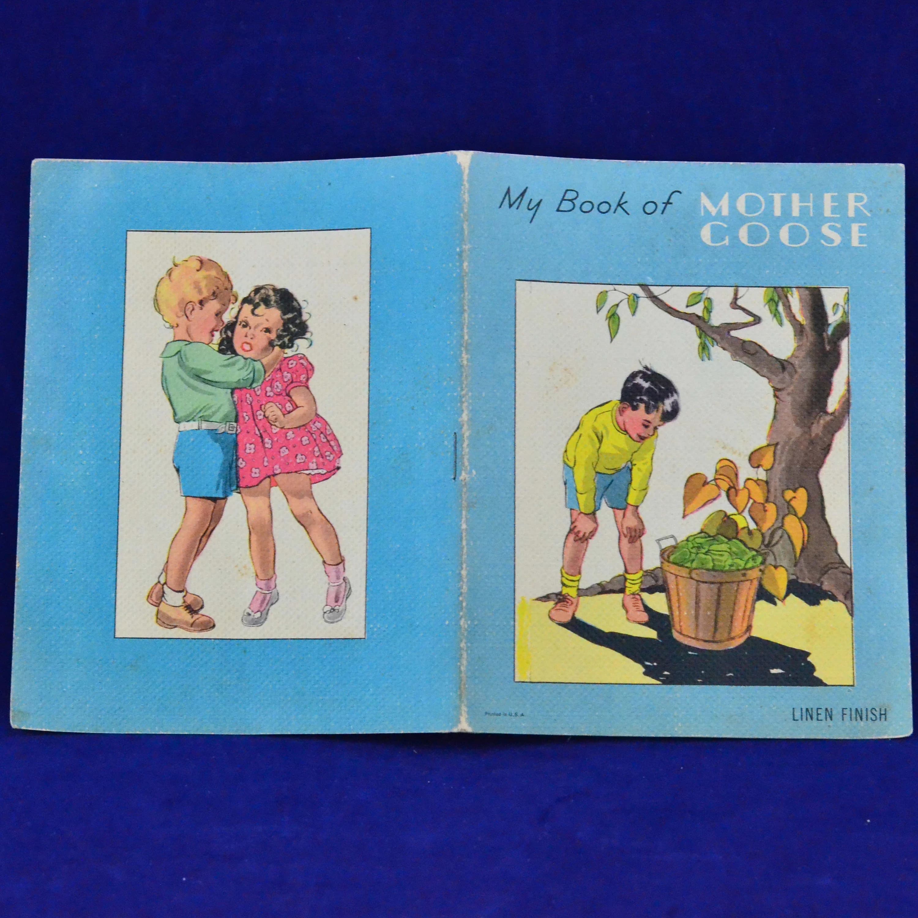 My Book of Mother Goose - Vintage Children's Book c. 1940s - Linen Finish - Printed In USA - Vintage Illustrations - Nursery Rhyme - Toddler - image 4