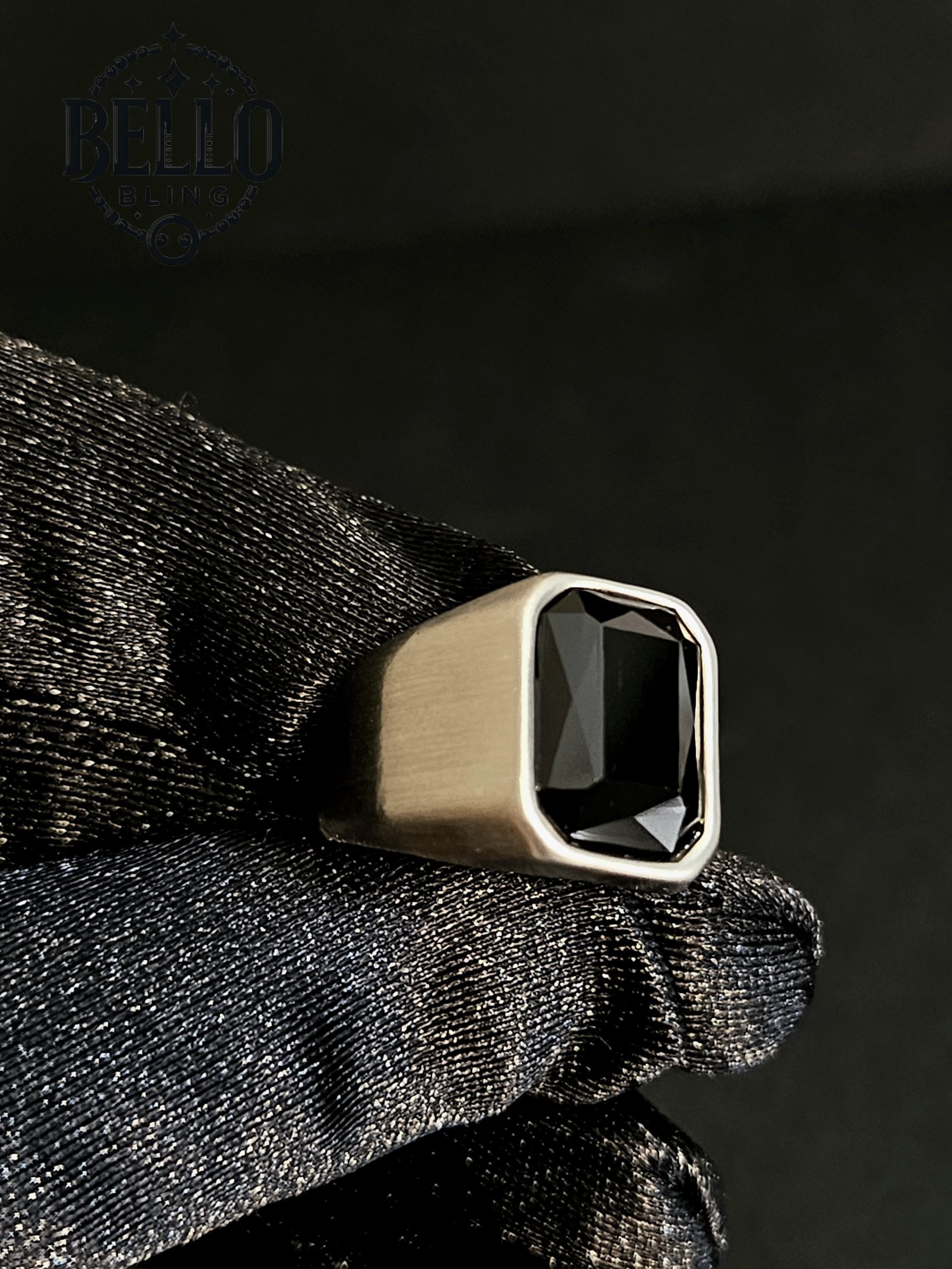 Stainless Steel Ring, Men's Signet Ring, Black CZ Stone, Bold Statement Ring, Gift for Him, Fashion Ring, Statement Jewelry, Hypoallergenic Ring, Men's Fashion, Birthday Gift, Bold Signet Ring, Stainless Steel Men's Signet Ring,Bold Signet Ring