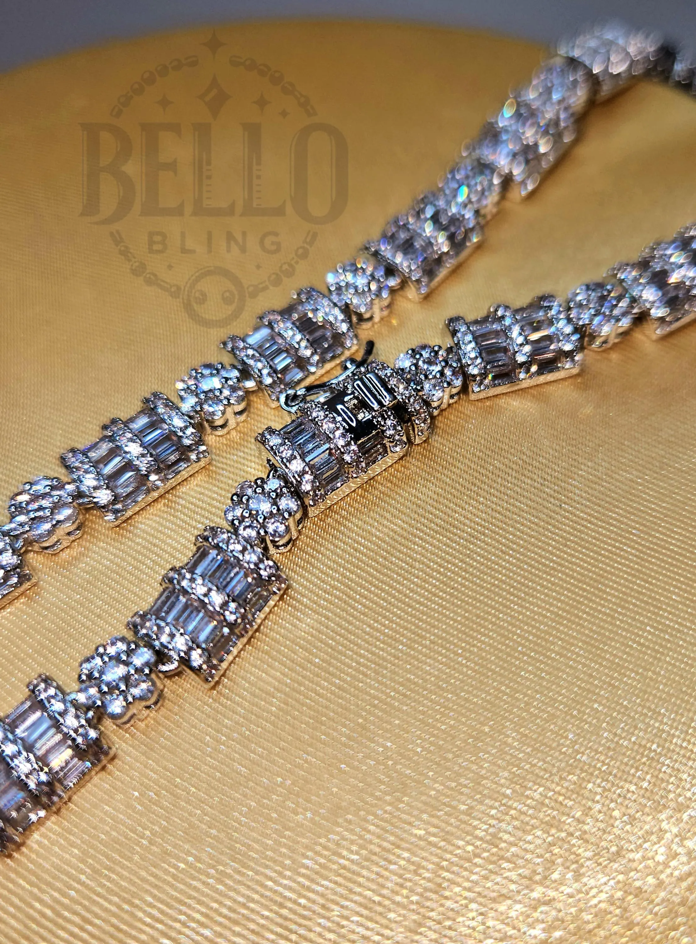 8mm 20" Flower Tennis Silver Chain Necklace, Iced Prong Handset Cz Diamond Tennis Choker Chain, Ice Out Tennis Necklace, Men Women Jewelry - image 5