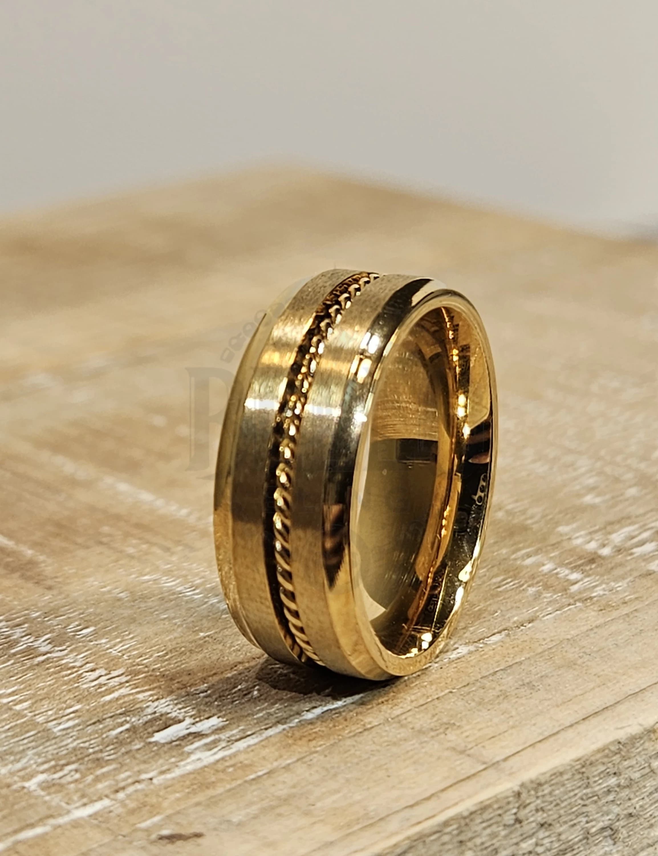 Minimalist Gold Stainless Steel Ring: Braided Wedding Band - image 5