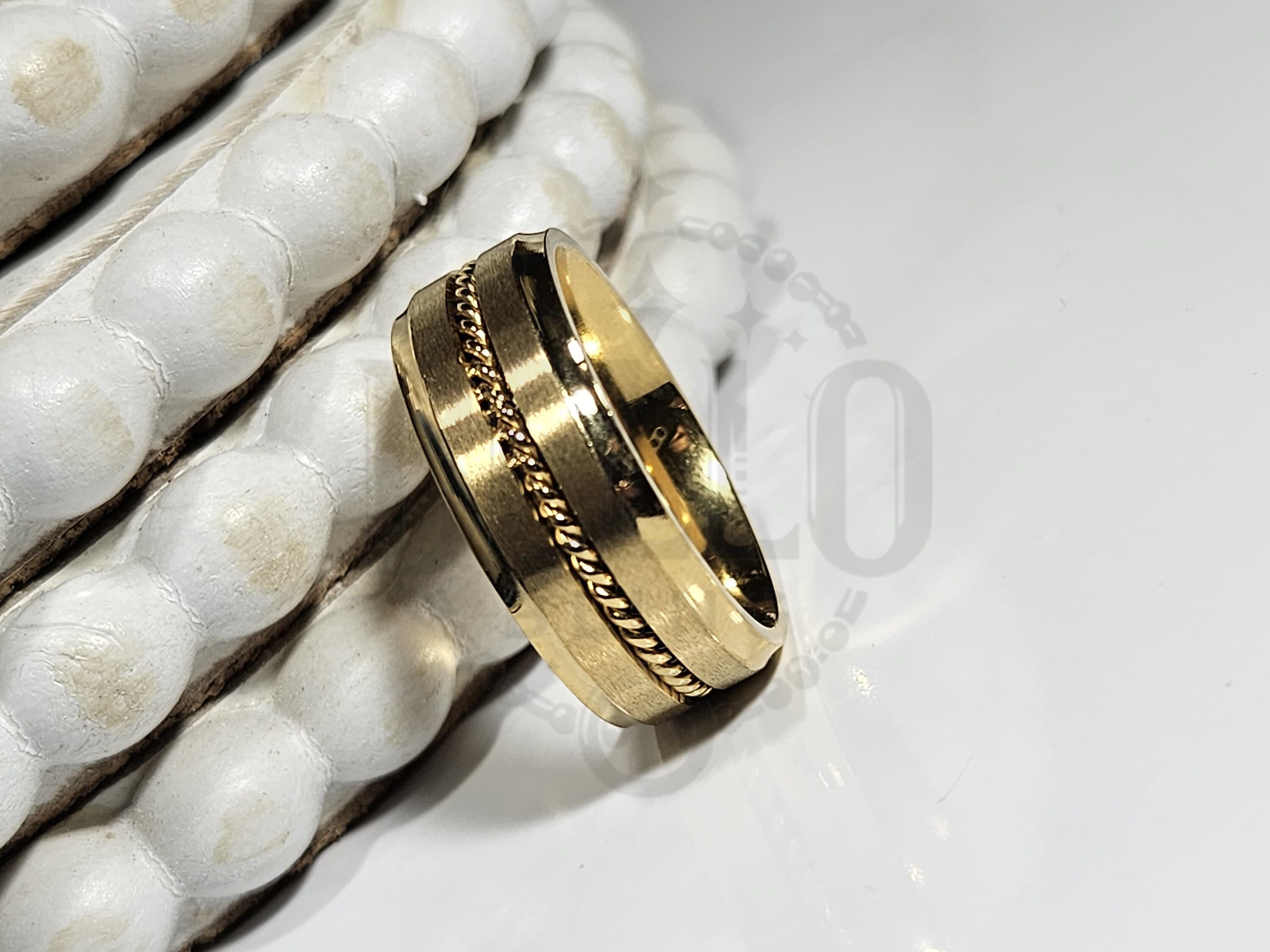 Minimalist Gold Stainless Steel Ring: Braided Wedding Band - image 3