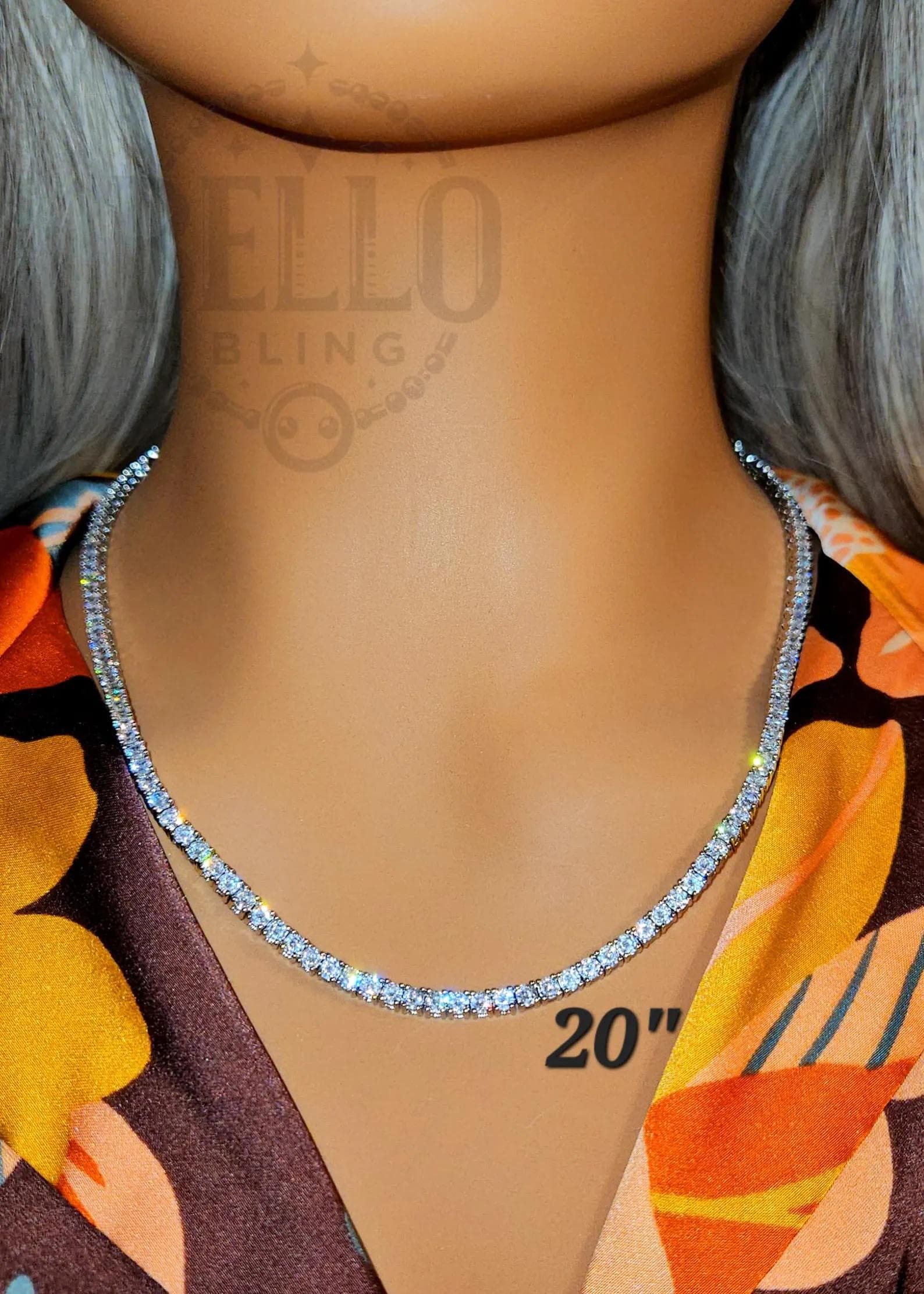 Tennis Chain Necklace, Iced Prong Handset 3mm VVS Cz Diamond Choker Chain, Dainty Tennis Necklace Silver, Mens Women Classic Tennis Jewelry - image 4