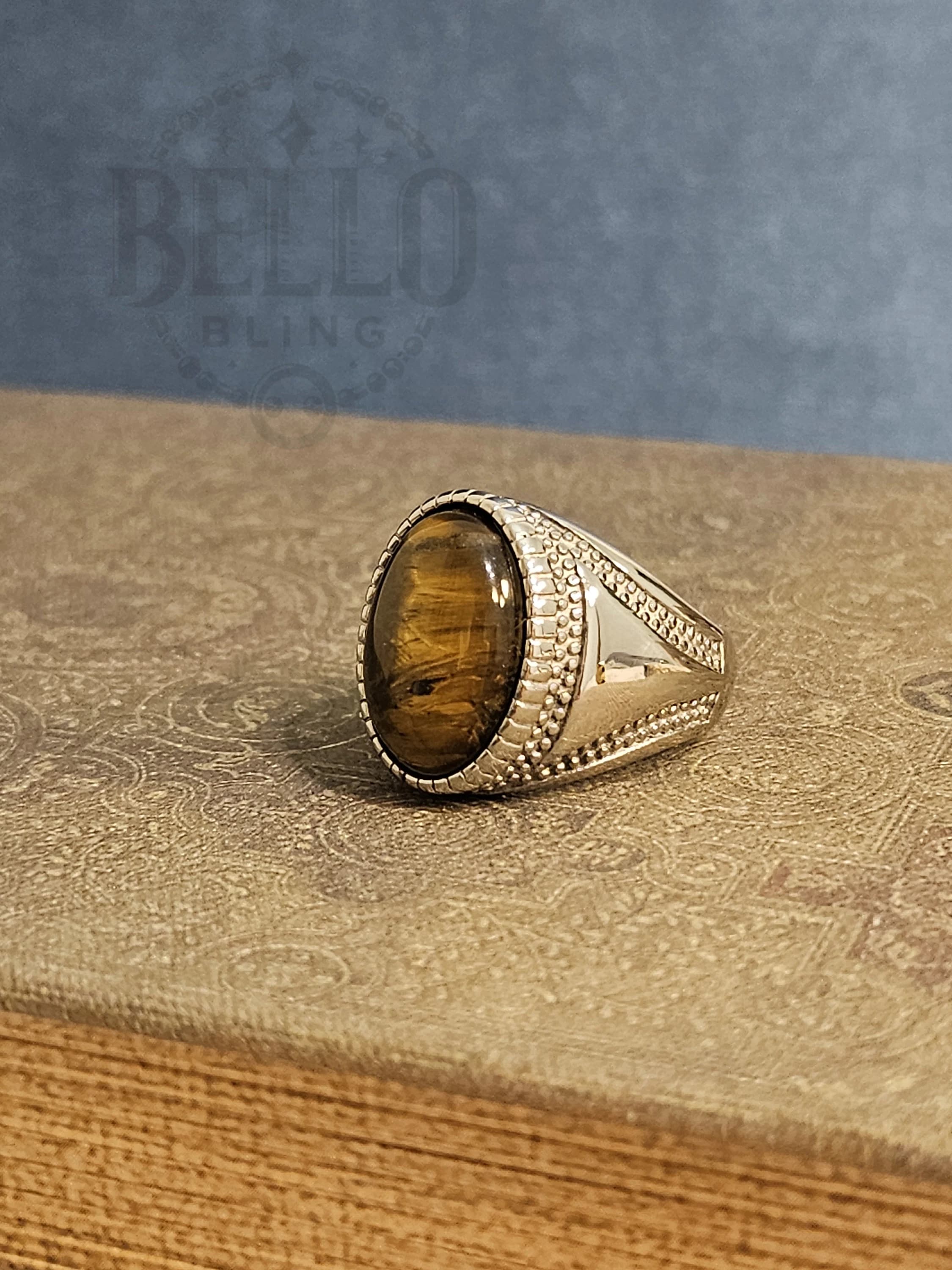 Bold Ring, Silver Men's Ring, Classic Men's Ring, Tiger Eye Jewelry, Silver Gemstone Ring, Rustic Ring, Silver Tiger Eye, Statement Ring, Tiger Eye Ring, Elegant Statement Ring, Onyx Gemstone Ring, Men's Gift, Handmade Jewelry