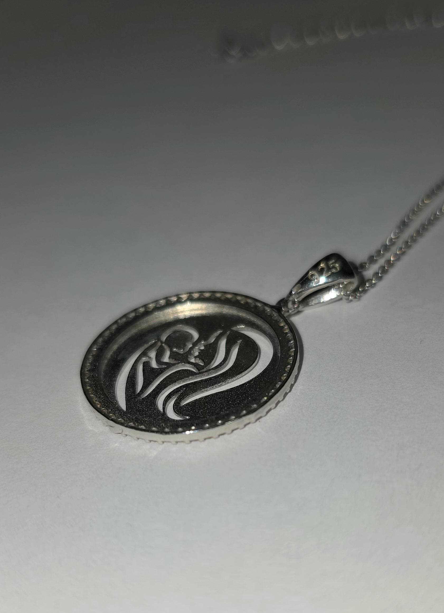 Dainty Minimalist Mother and Child Embrace Pendant Diamond Necklace - Sentimental Sterling Silver Mom & Baby Love, Baby Mama Gift for Her - image 3