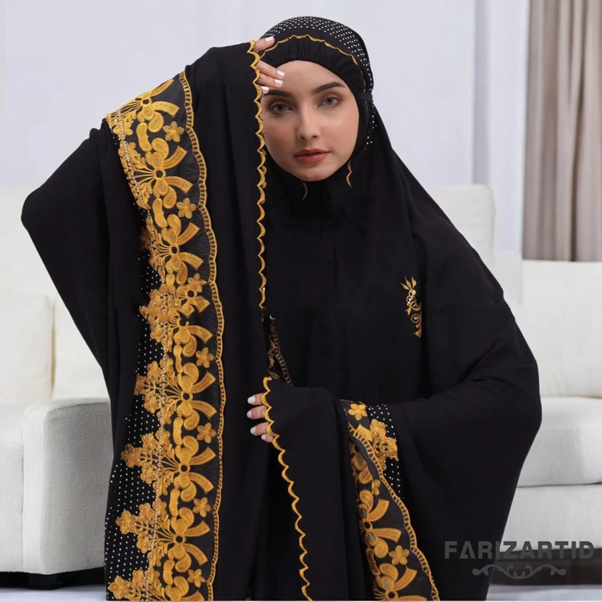 Rayon Cotton Embroidered Adult Mukena With Beads, Muslim Prayer Dress, Muslim Prayer Attire, Prayer Outfit, Muslim Prayer Clothes