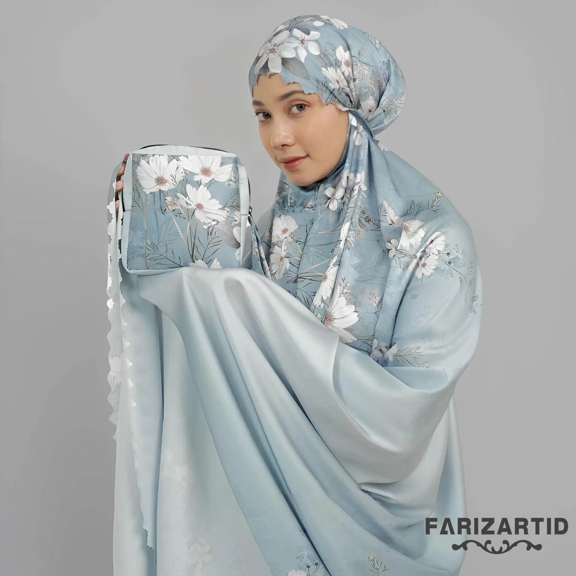 Floral Silk Mukena Set – Vanelsilk 2in1 Prayer Outfit for Women, Muslim Prayer Attire, Prayer Outfit, Muslim Prayer