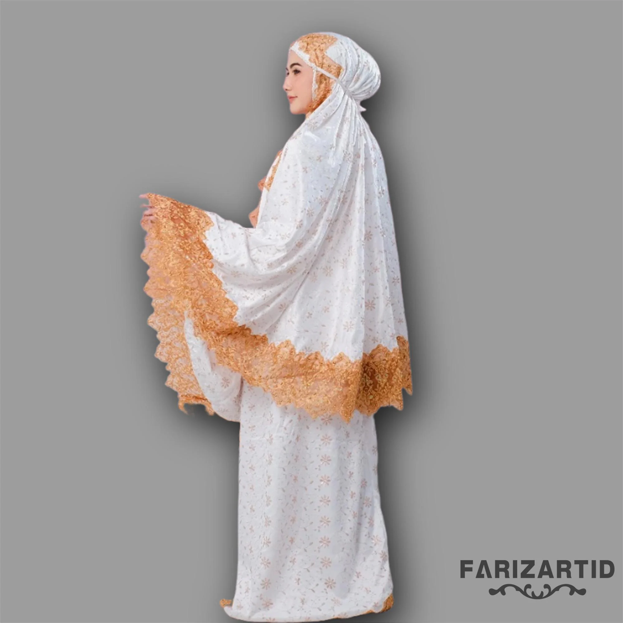 Naqiyah Ameera Mukena - Swarovski Sequins on Graceful Prada Silk, Muslim prayer outfit, Prayer dress women, Prayer Dress muslim, Prayer Set