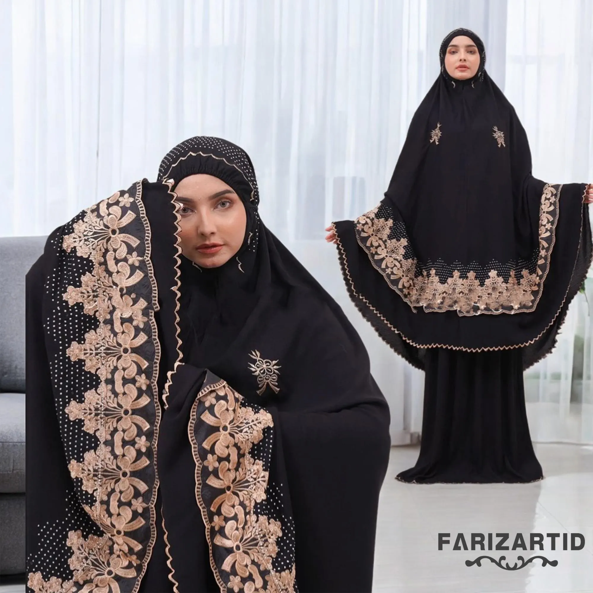 Rayon Cotton Embroidered Adult Mukena With Beads, Muslim Prayer Dress, Muslim Prayer Attire, Prayer Outfit, Muslim Prayer Clothes