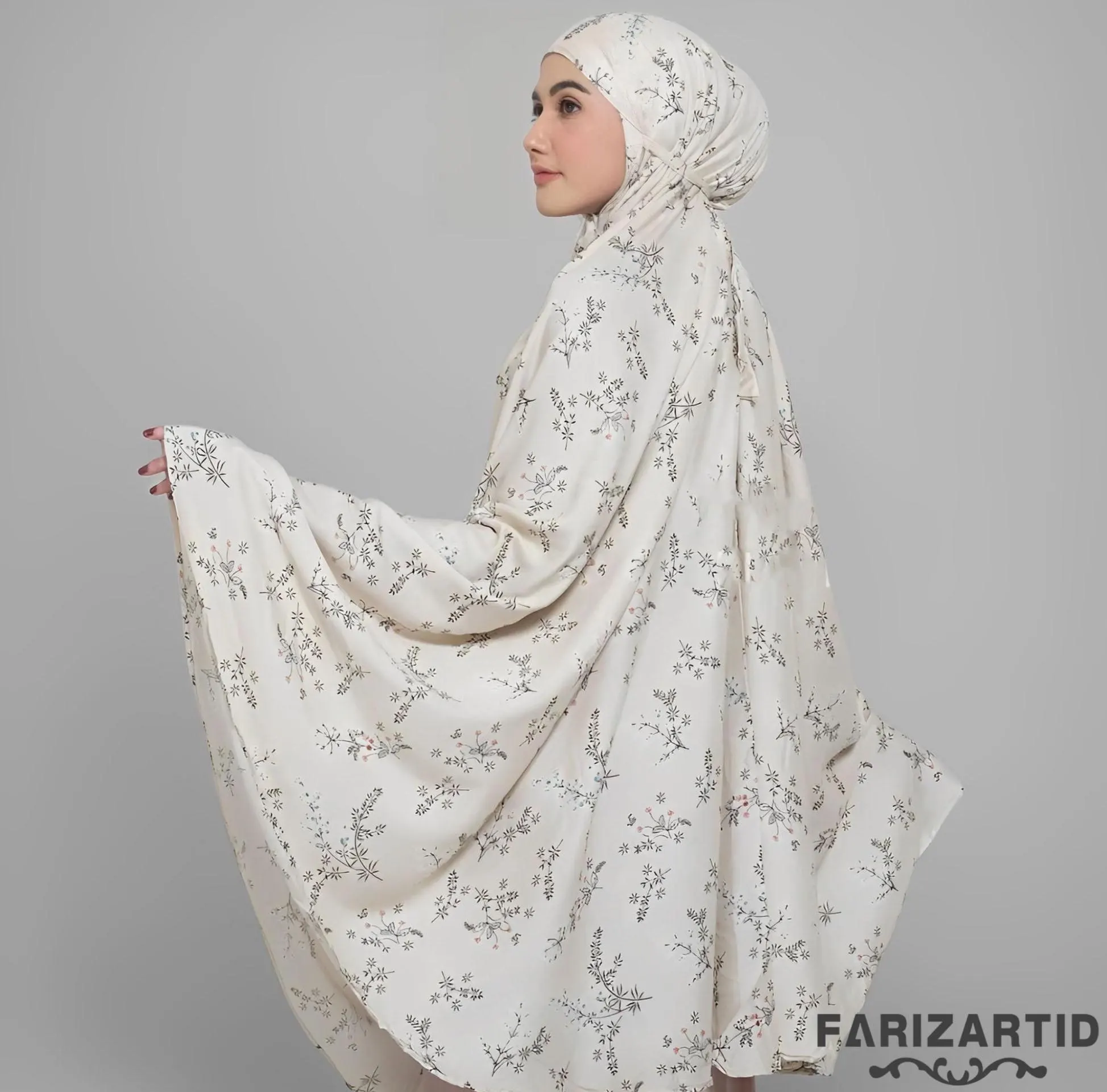 Azura Flowly Cotton Mukena – Deluxe 2in1 Prayer Set for Travel Home, Muslim Prayer Attire, Prayer Outfit, Muslim Prayer