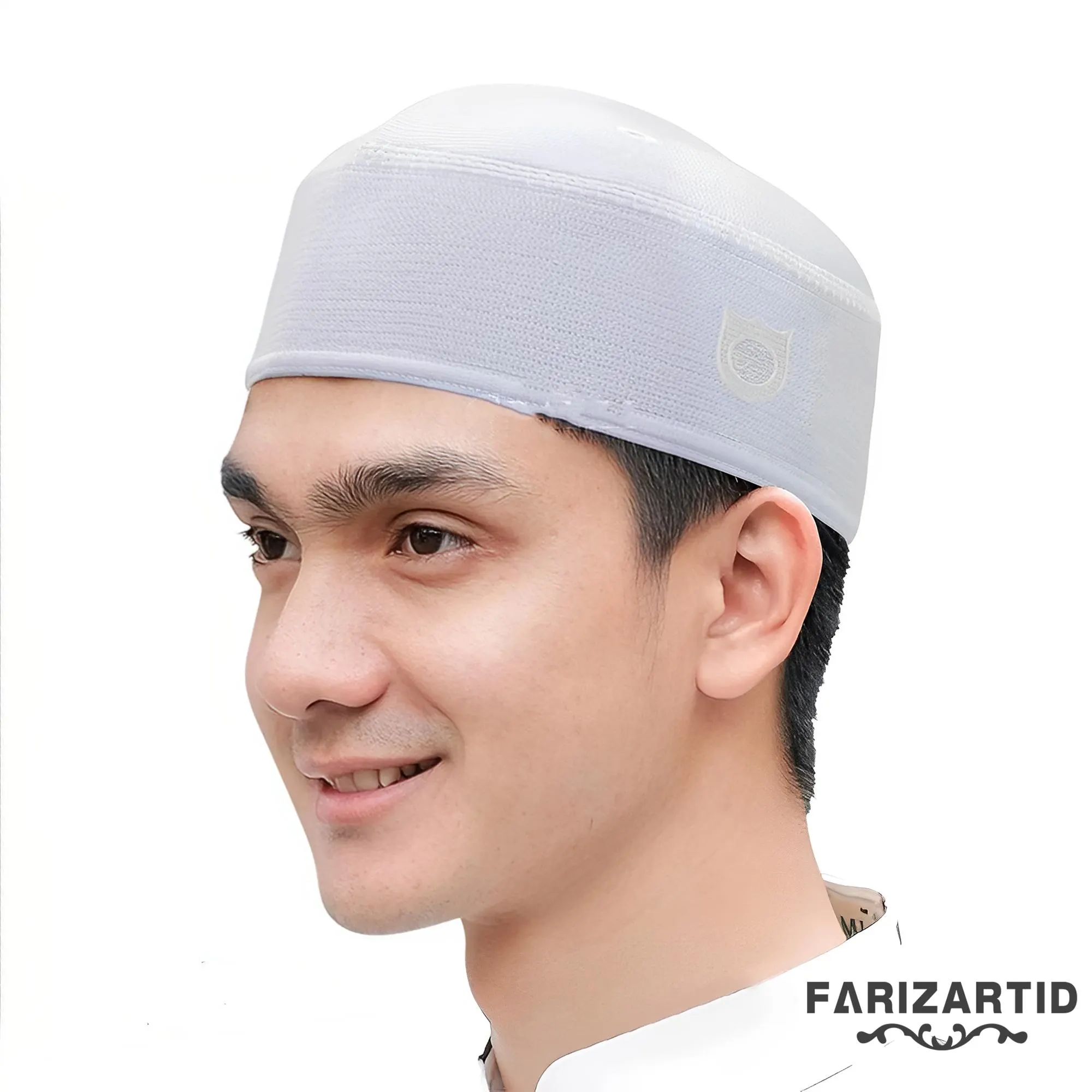 Peci Songkok White Logo Elegant Black Peci Comfortable and Elegant,Prayer Cap,Muslim Knit Cap,Religious Cap,Handmade Peci,Muslim Beanie