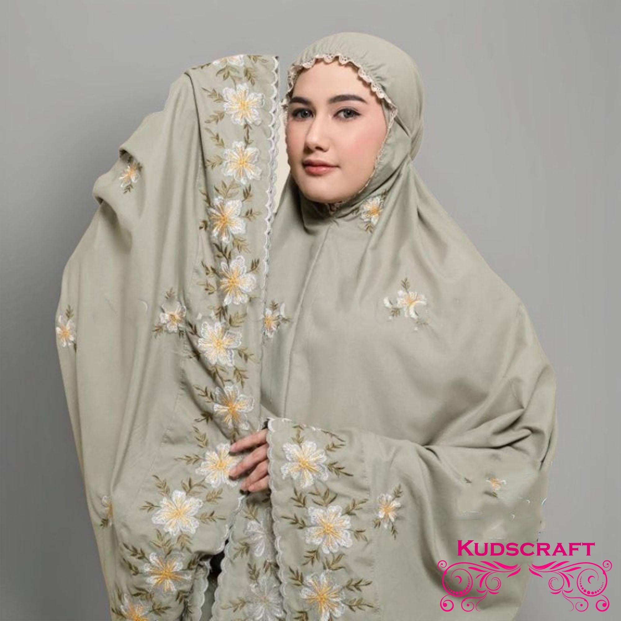 Arra Adsila Women Embroidered Prayer Set, Women Prayer Set, Prayer Dress, Mukena, Prayer Set, Prayer clothes