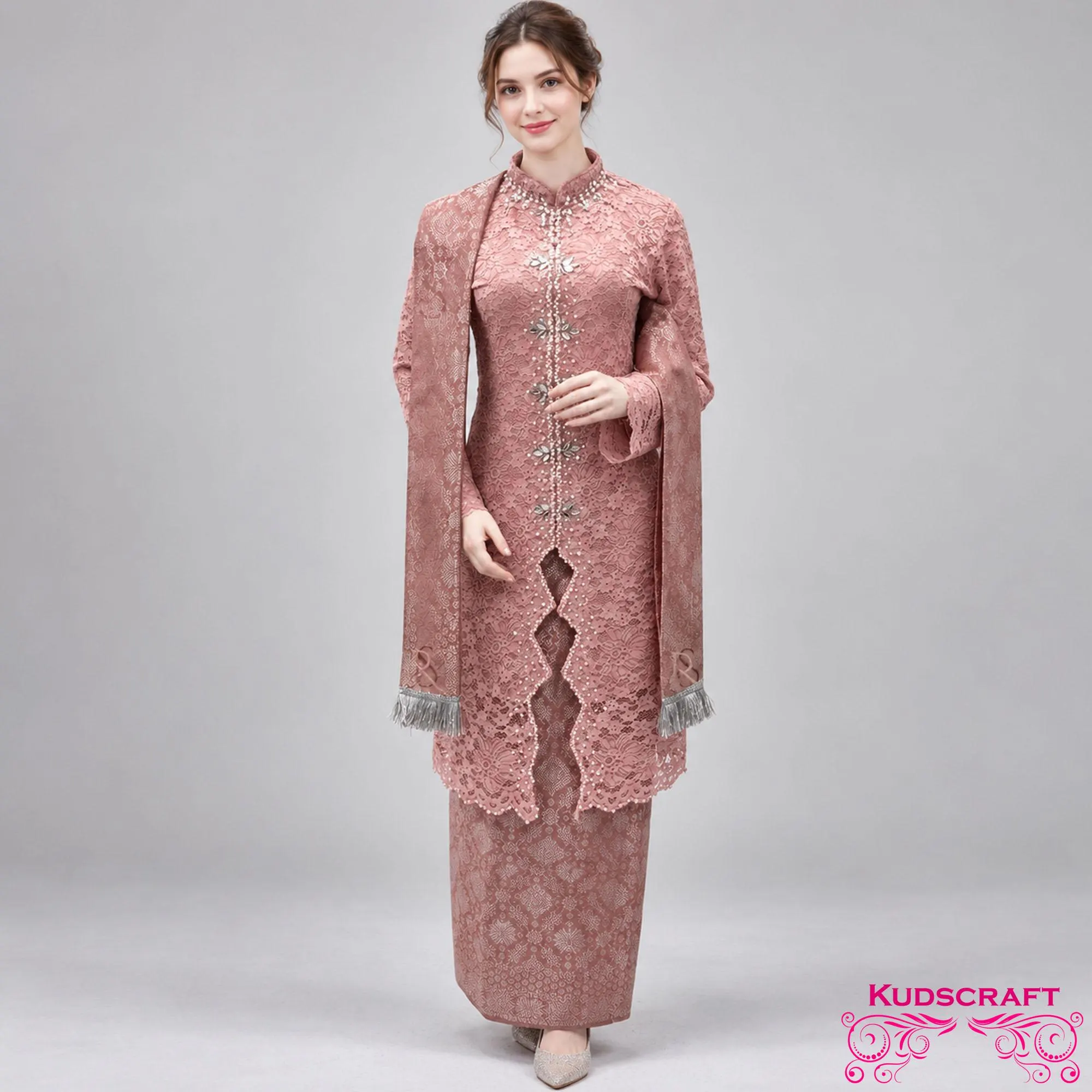 Yura Kebaya with Skirt Elegant Ethnic Wear Modern Kebaya Set Songket