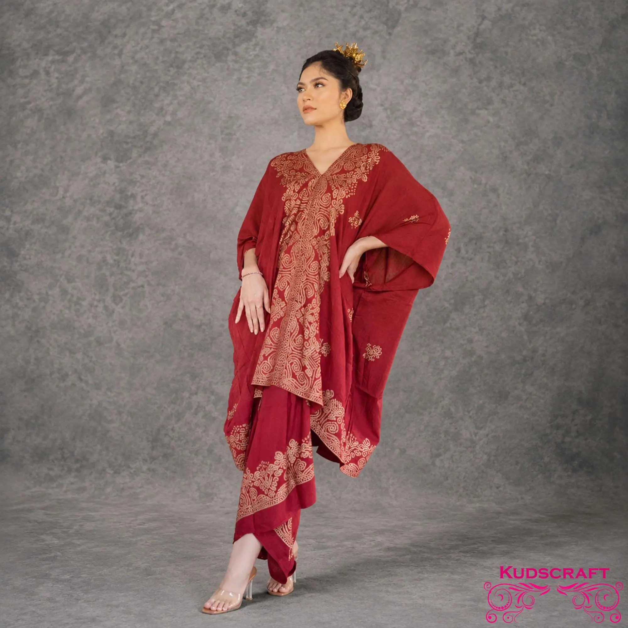 Kaftan Wrap Skirt Set Modern Batik Bali Pattern