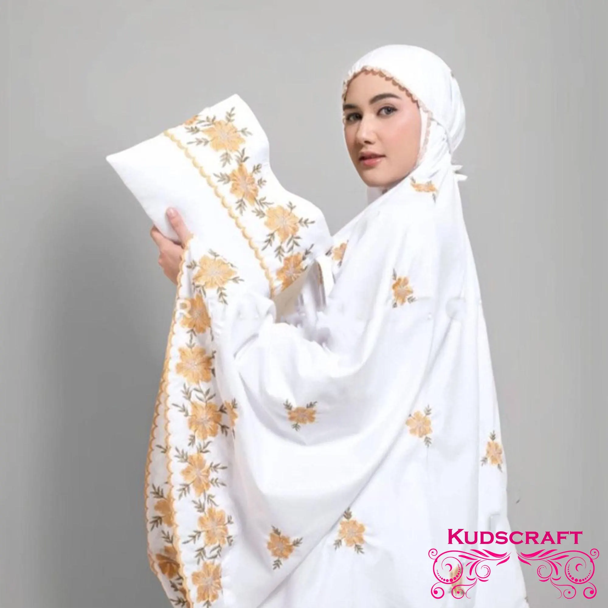Arra Adsila Women Embroidered Prayer Set, Women Prayer Set, Prayer Dress, Mukena, Prayer Set, Prayer clothes