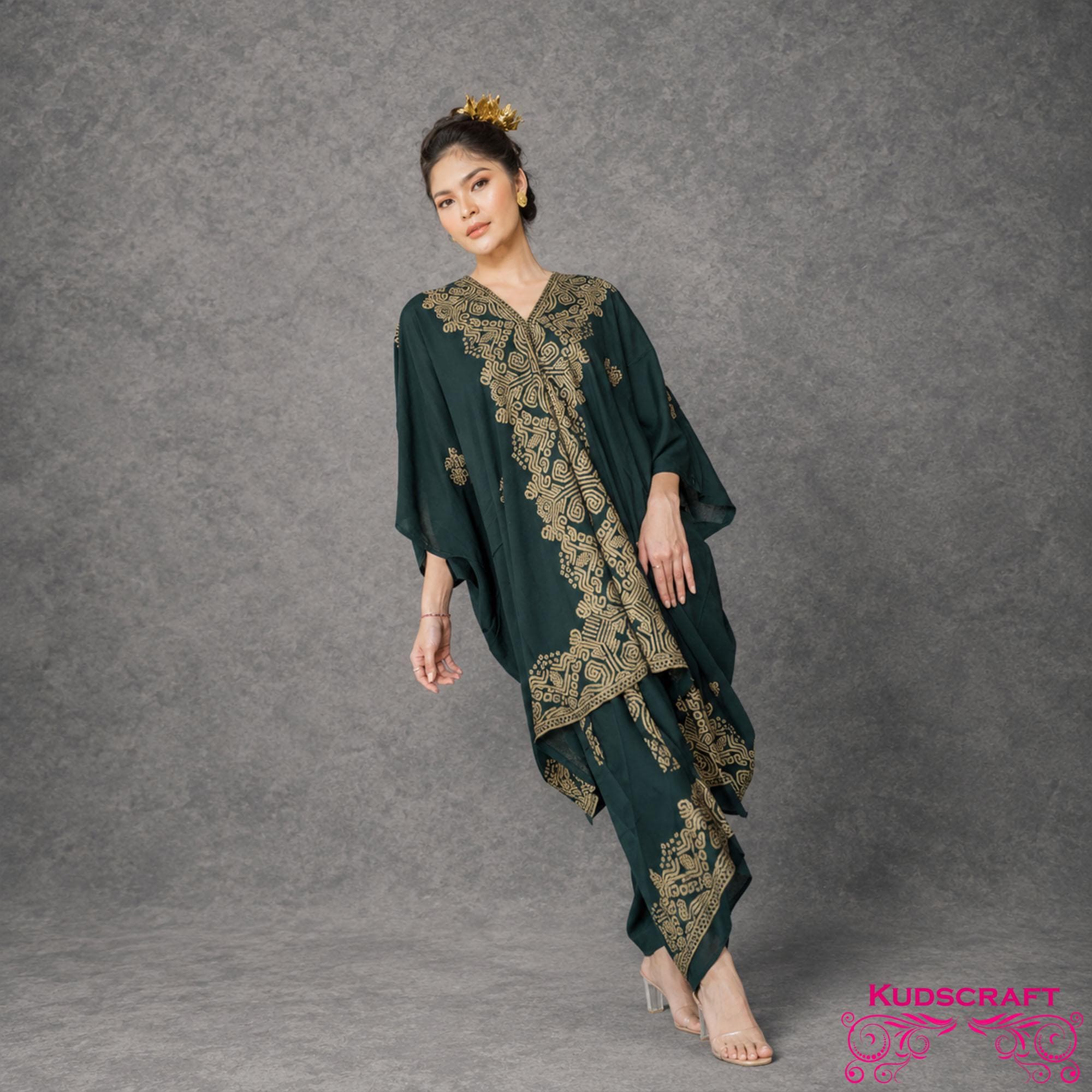 Kaftan Wrap Skirt Set Modern Batik Bali Pattern