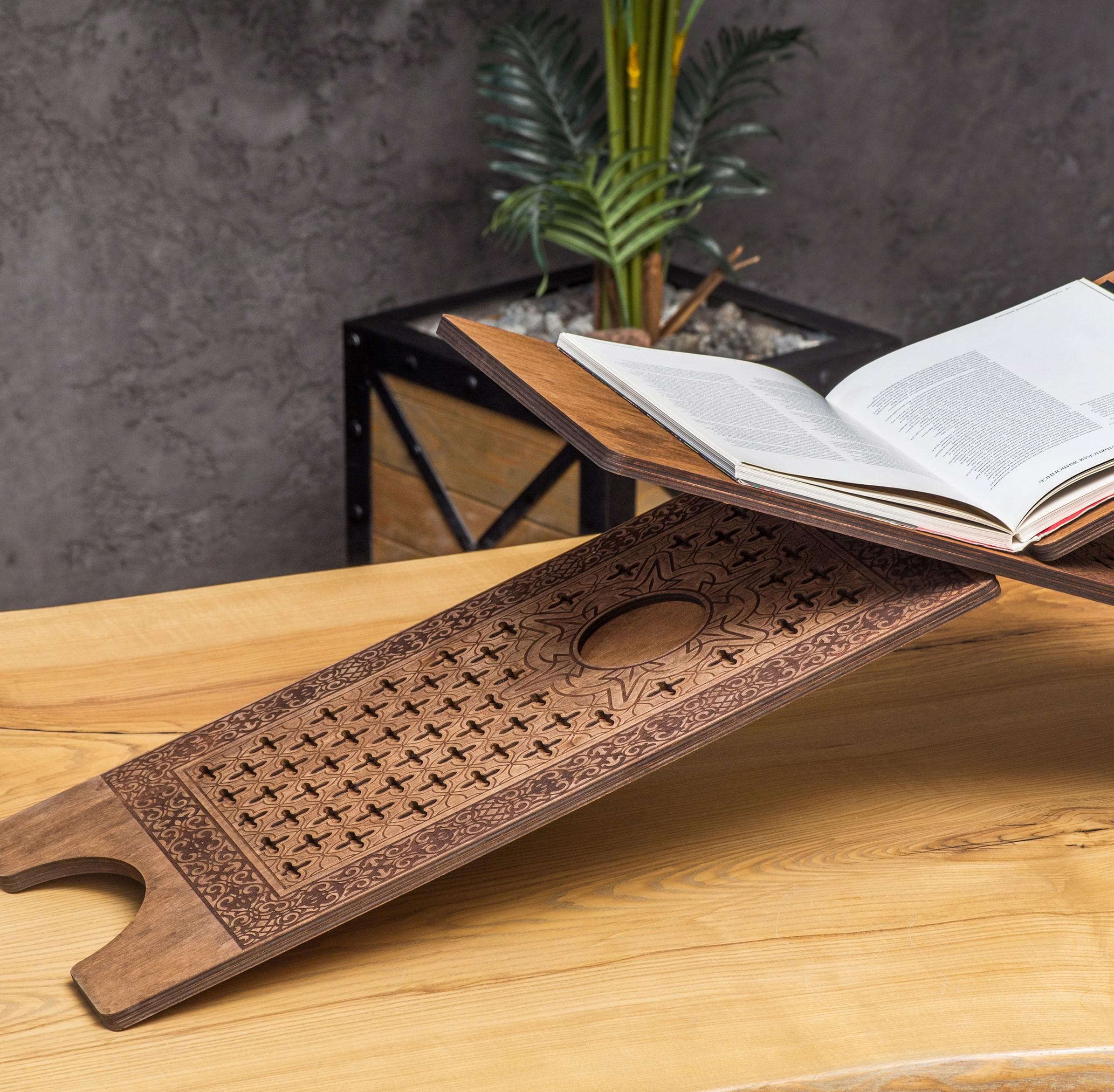 Wooden quran holder, Quran stand holder for books, Wooden book stand for reading, Open book stand wood,Islamic gift ideas,Wooden book holder - image 4